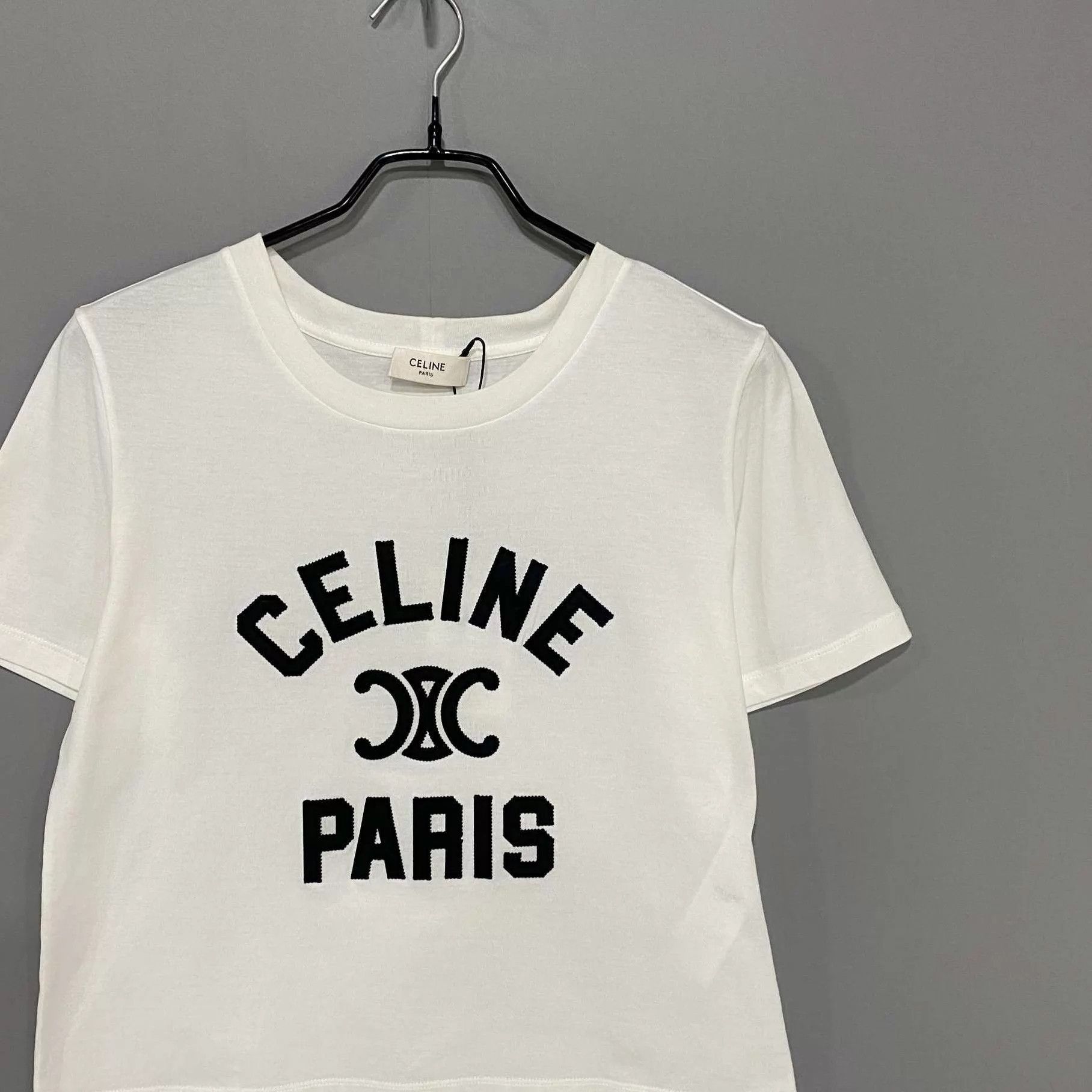 Celine Celine White Logo Short Sleeve S 95 New Size S / US 4 / IT 40 - 2 Thumbnail