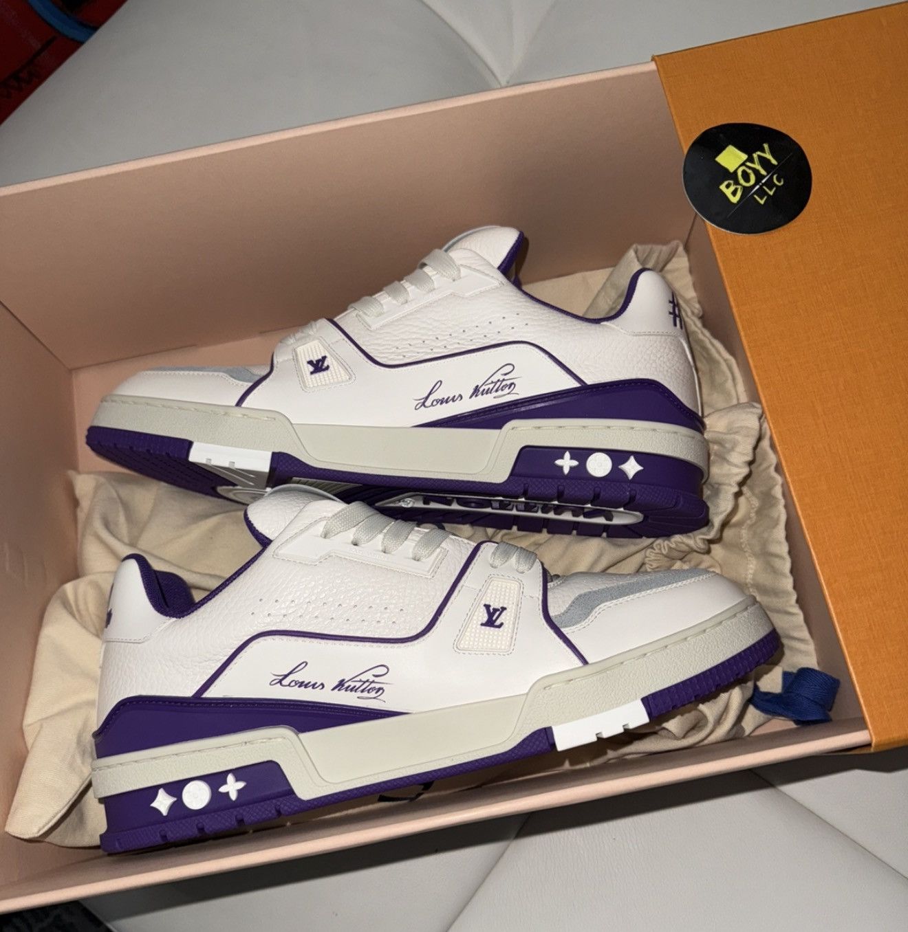 Louis Vuitton Louis vuitton purple trainers lv9 Size US 11 / EU 44 - 5 Thumbnail