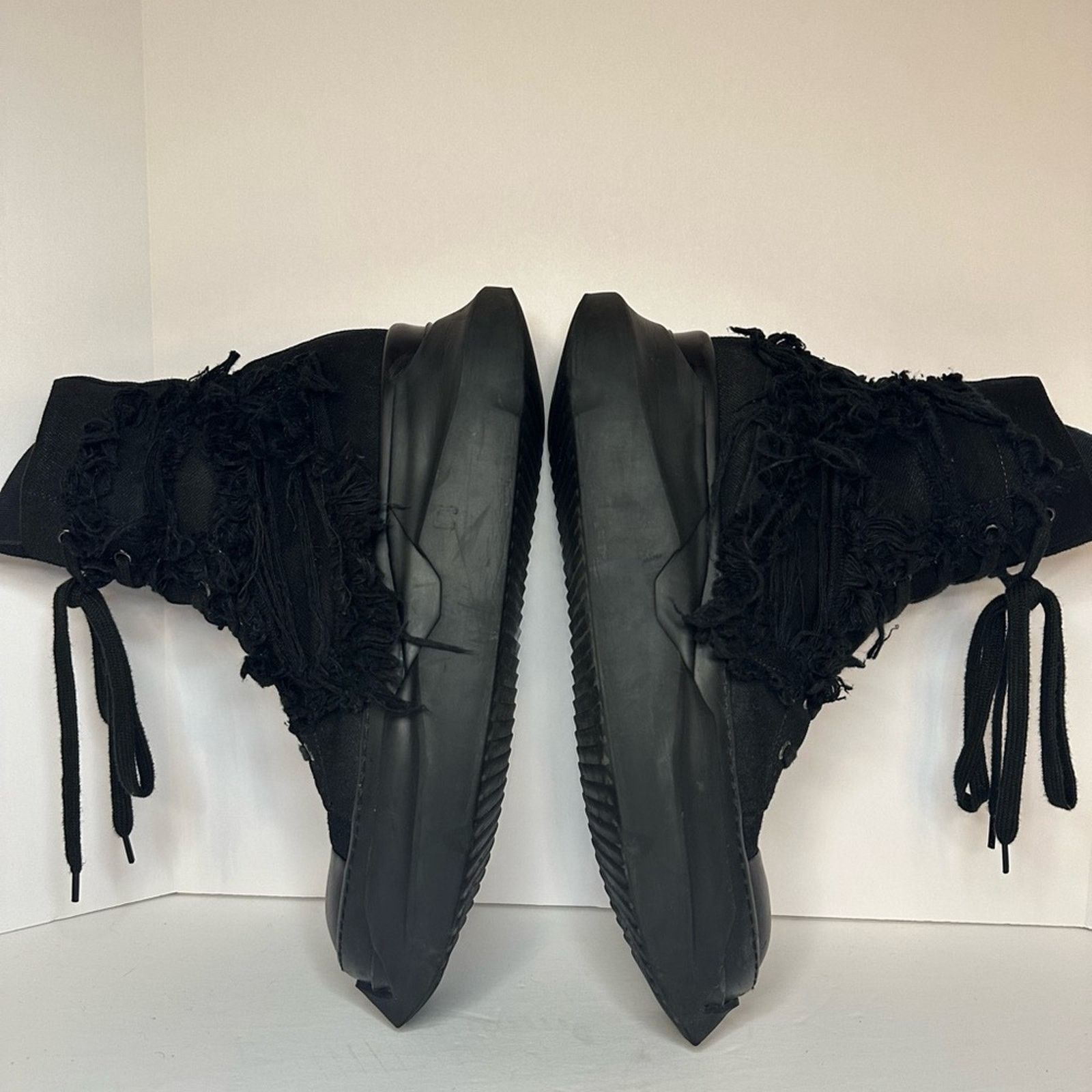 Rick Owens × Rick Owens Drkshdw Gethsemane High-Top Sneakers EU 45 Distressed Abstract Denim Size US 12 / EU 45 - 5 Thumbnail