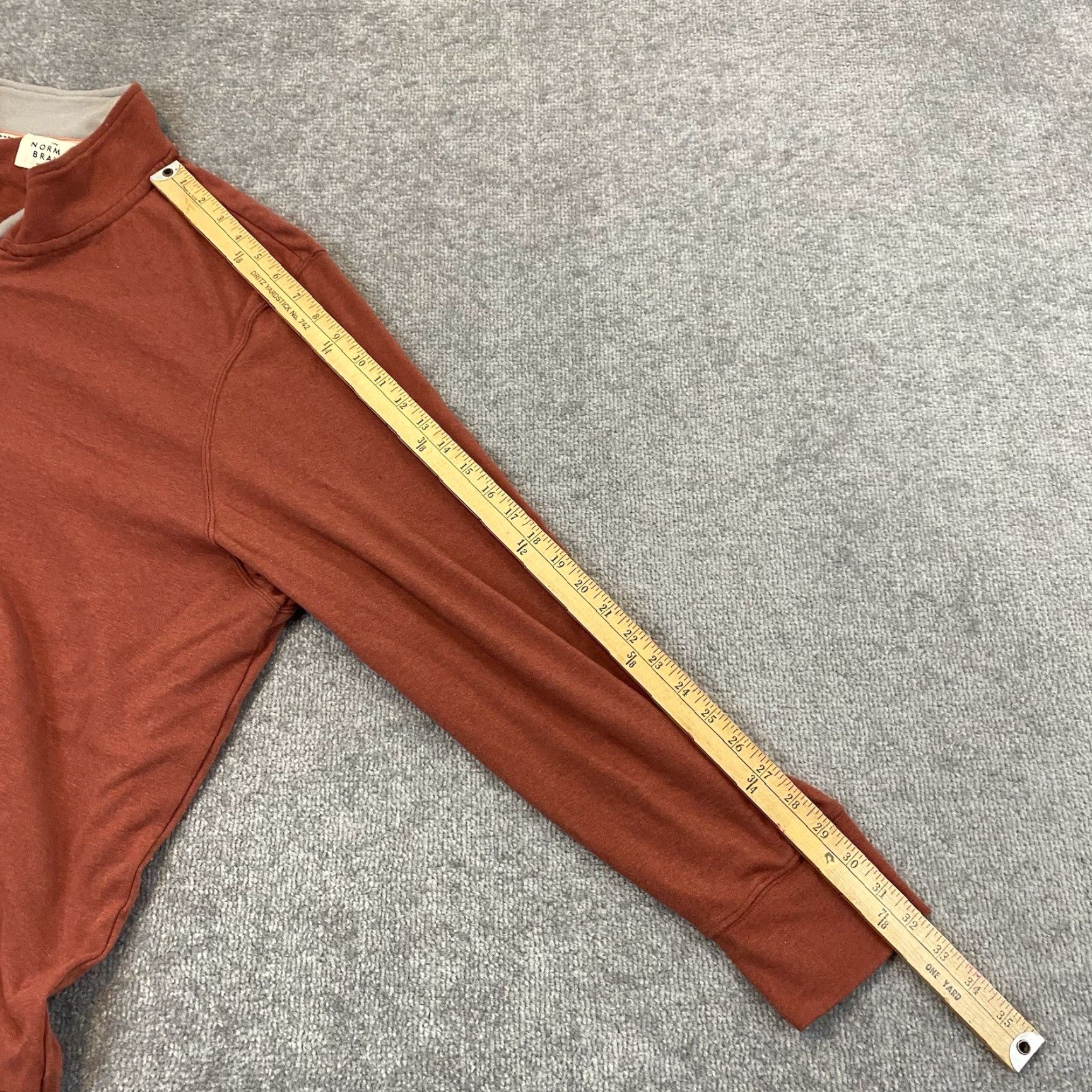 J Brand The Normal Brand Sweater Mens 3XL Orange 1/4 Quarter Zip Pullover Hike Casual Size US XXL / EU 58 / 5 - 7 Thumbnail