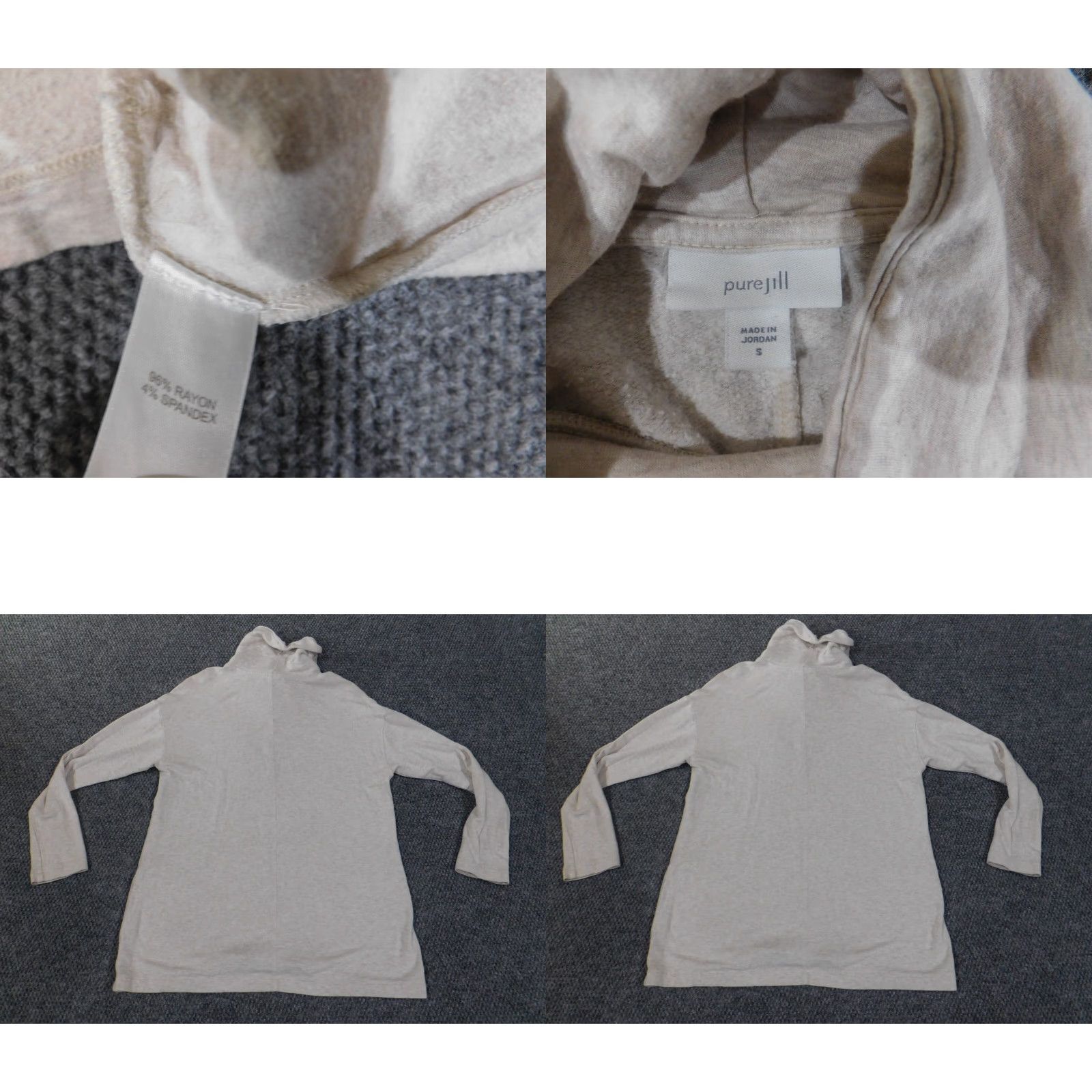 J. Jill J. Jill Sweater Pullover Shirt Knit Beige Raglan Sleeve Turtleneck Long Sleeve Regular Women Size L Size L / US 10 / IT 46 - 8 Thumbnail
