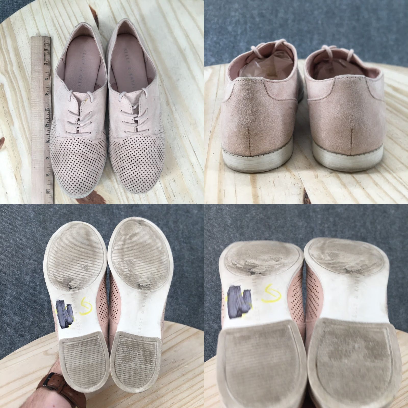 Vintage Kelly & Katie Malindi Oxford Pink Low Top Flat Womens 7 Casual Lace Up Suede Perforated Shoes I think this is the best given constraints Size M / US 6-8 / IT 42-44 - 8 Thumbnail