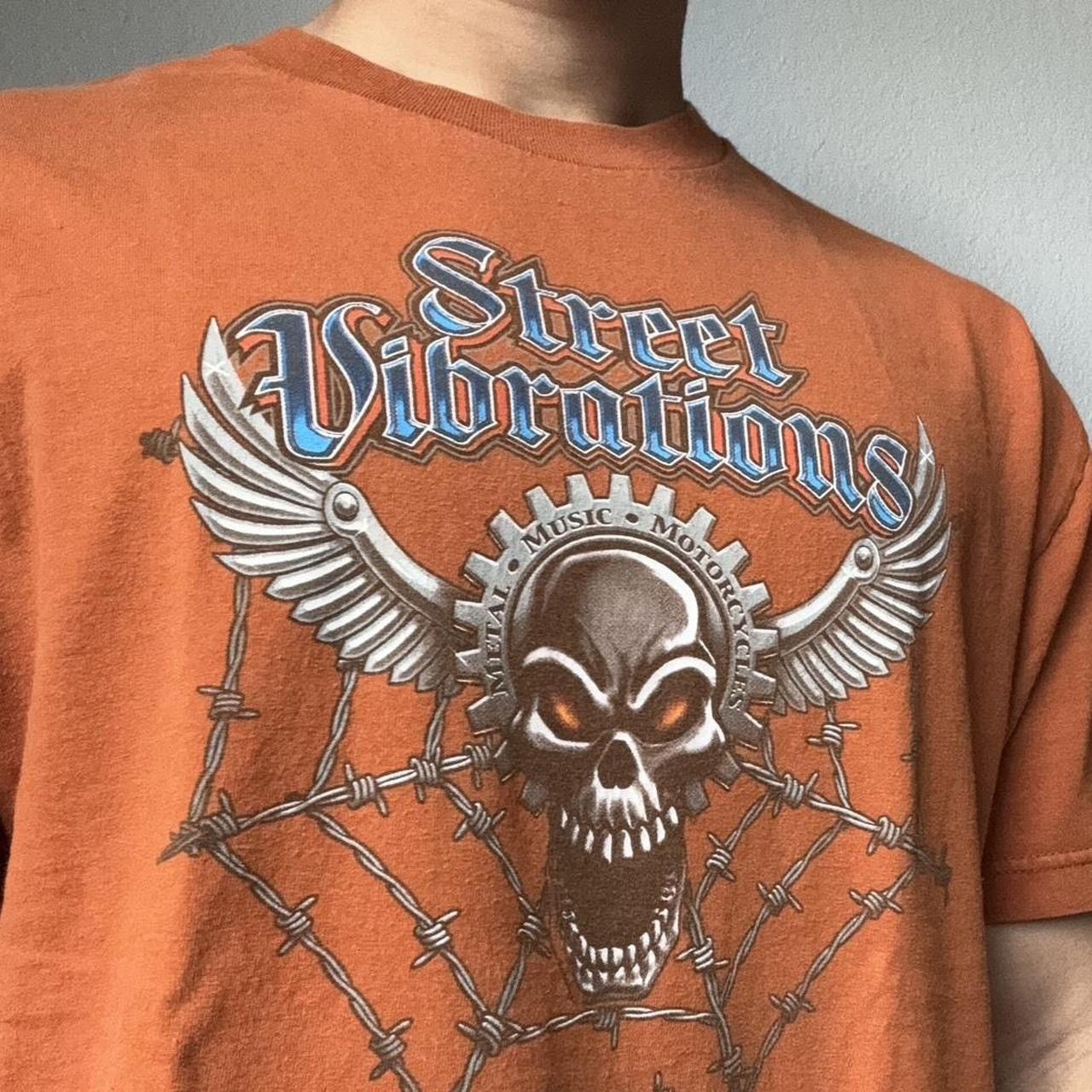 Vintage Vintage 2006 Street Vibrations Graphics Orange Tee Shirt Size US L / EU 52-54 / 3 - 4 Thumbnail