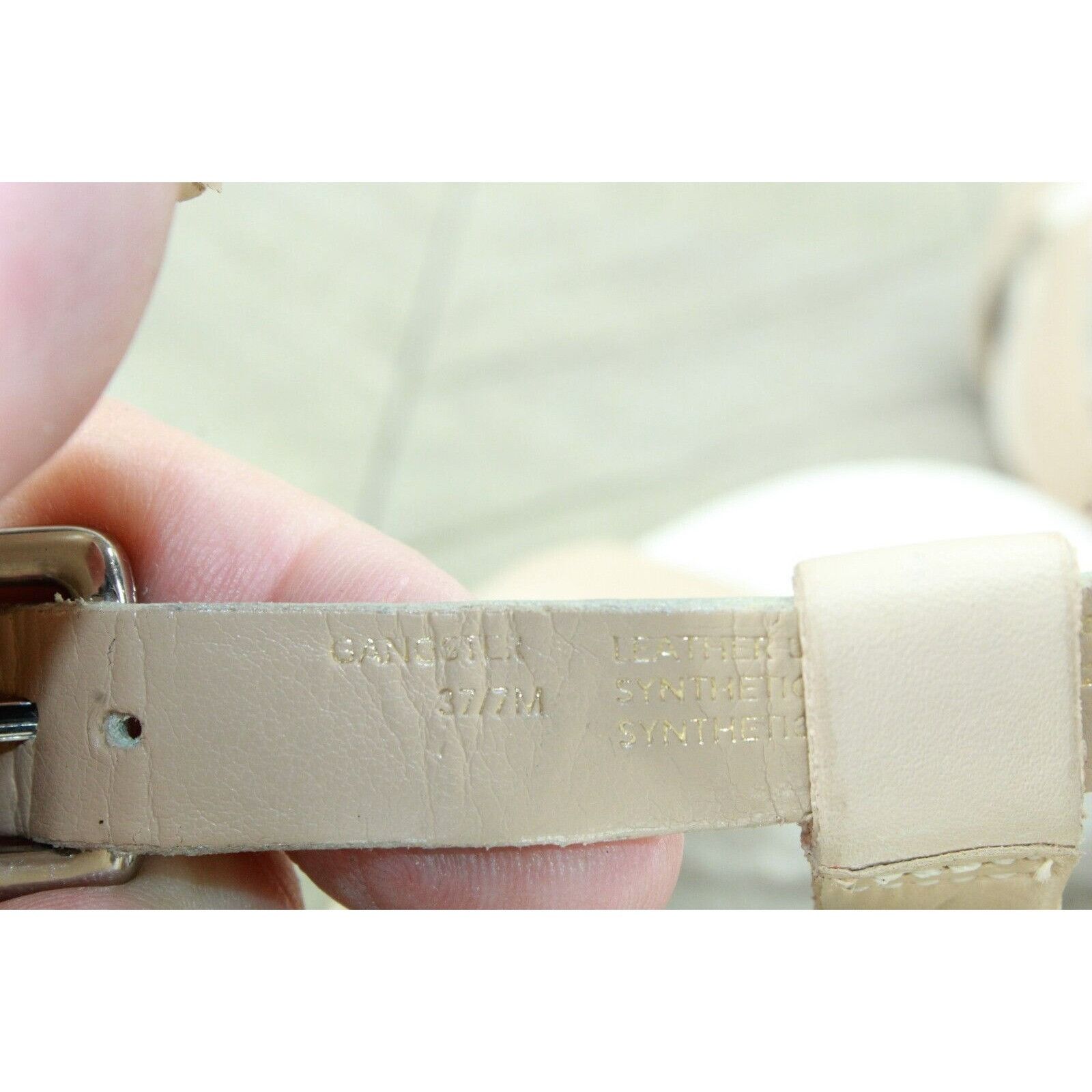 Leather × Other Dune Women's Leather Buckles Ankle Strap Heels Sandals Size US 7 / IT 37 - 8 Thumbnail
