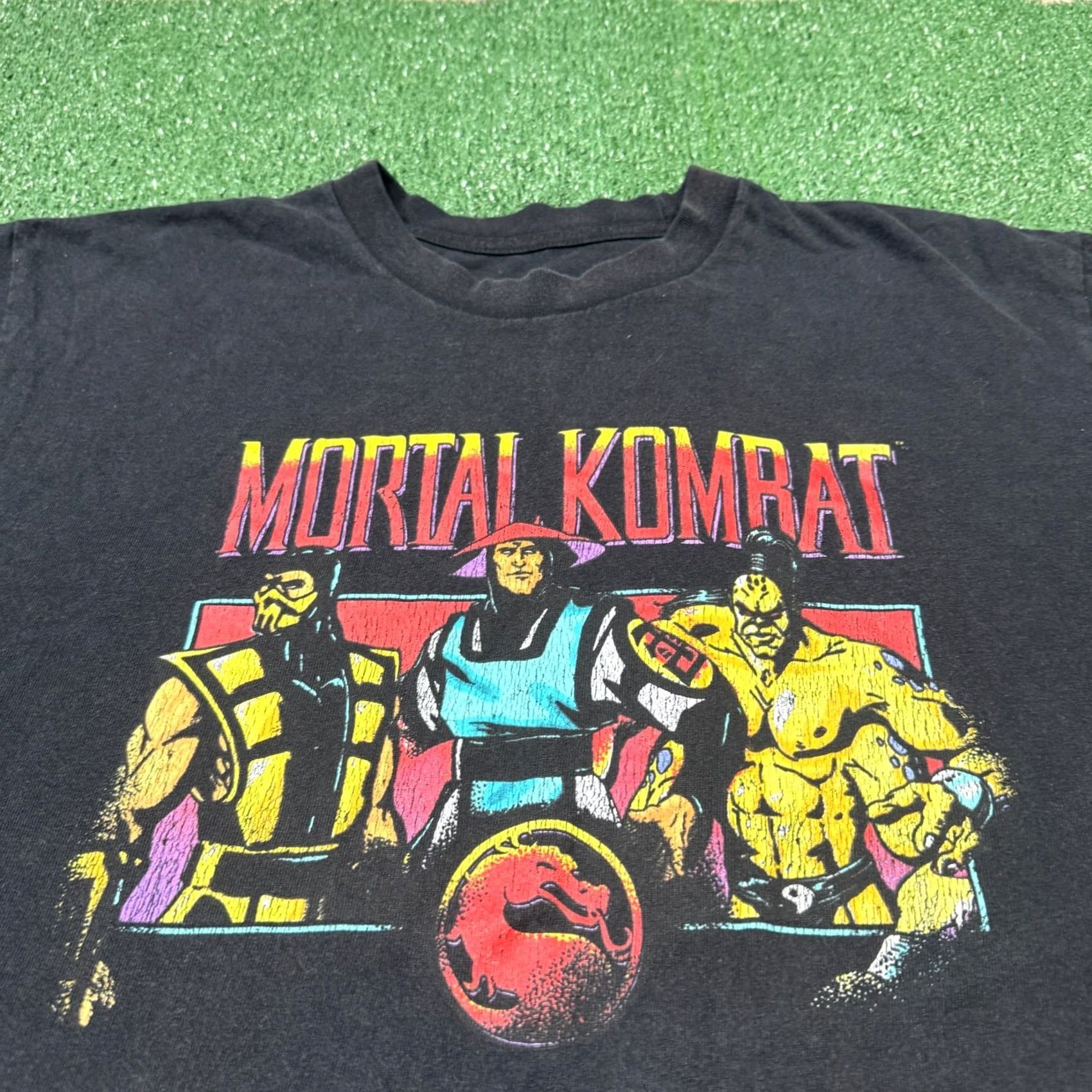 Vintage Mortal Kombat Shirt Mens LT Black Short Sleeve Crew Neck Graphic T-Shirt Size US 33 - 2 Thumbnail