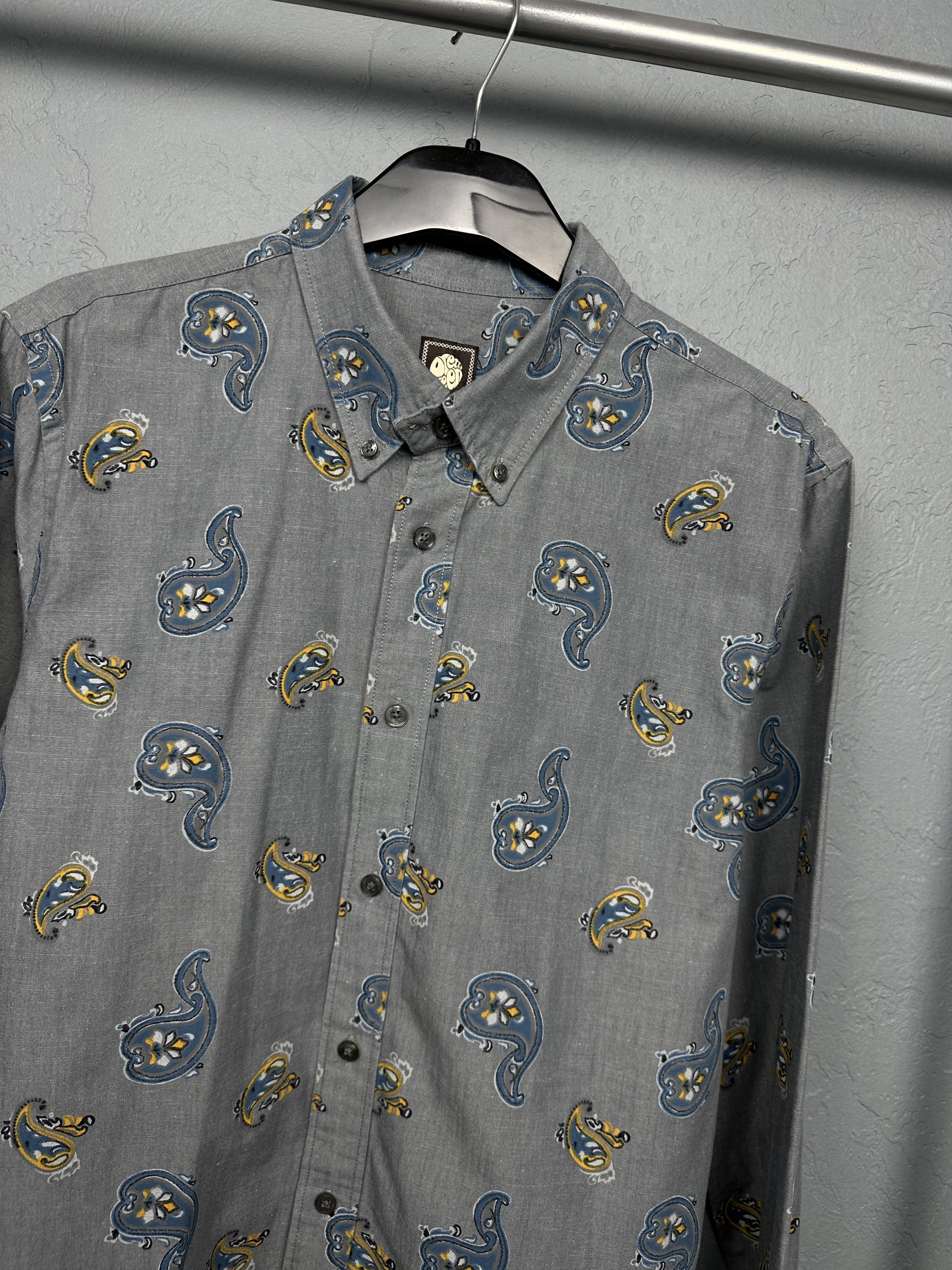 Pretty Green Pretty Green Mens Paisley Patterned Long Sleeve Shirt Size US M / EU 48-50 / 2 - 2 Thumbnail