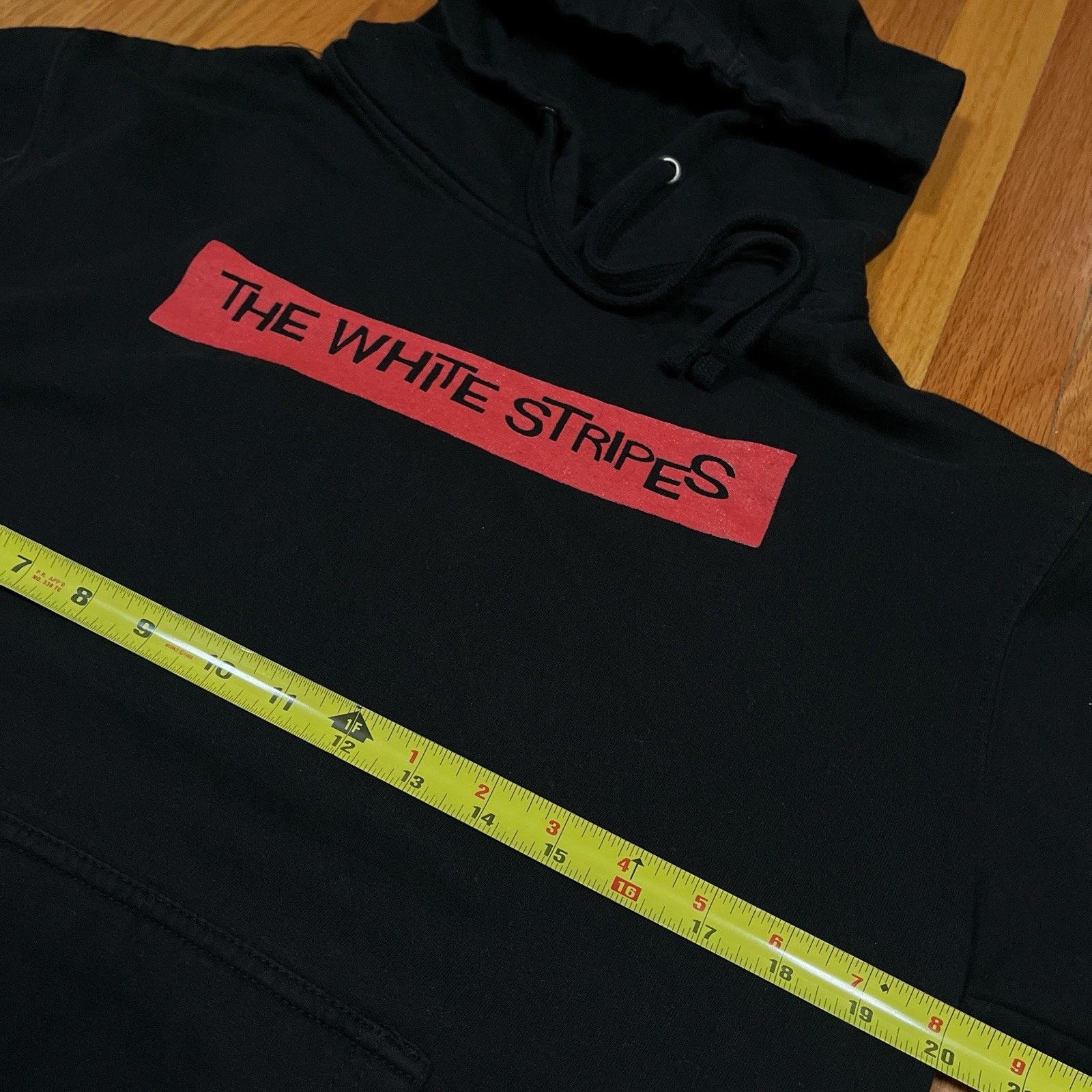 Gildan White Stripes Hardest Button to Button Black Hoodie Sweater Size US M / EU 48-50 / 2 - 6 Thumbnail