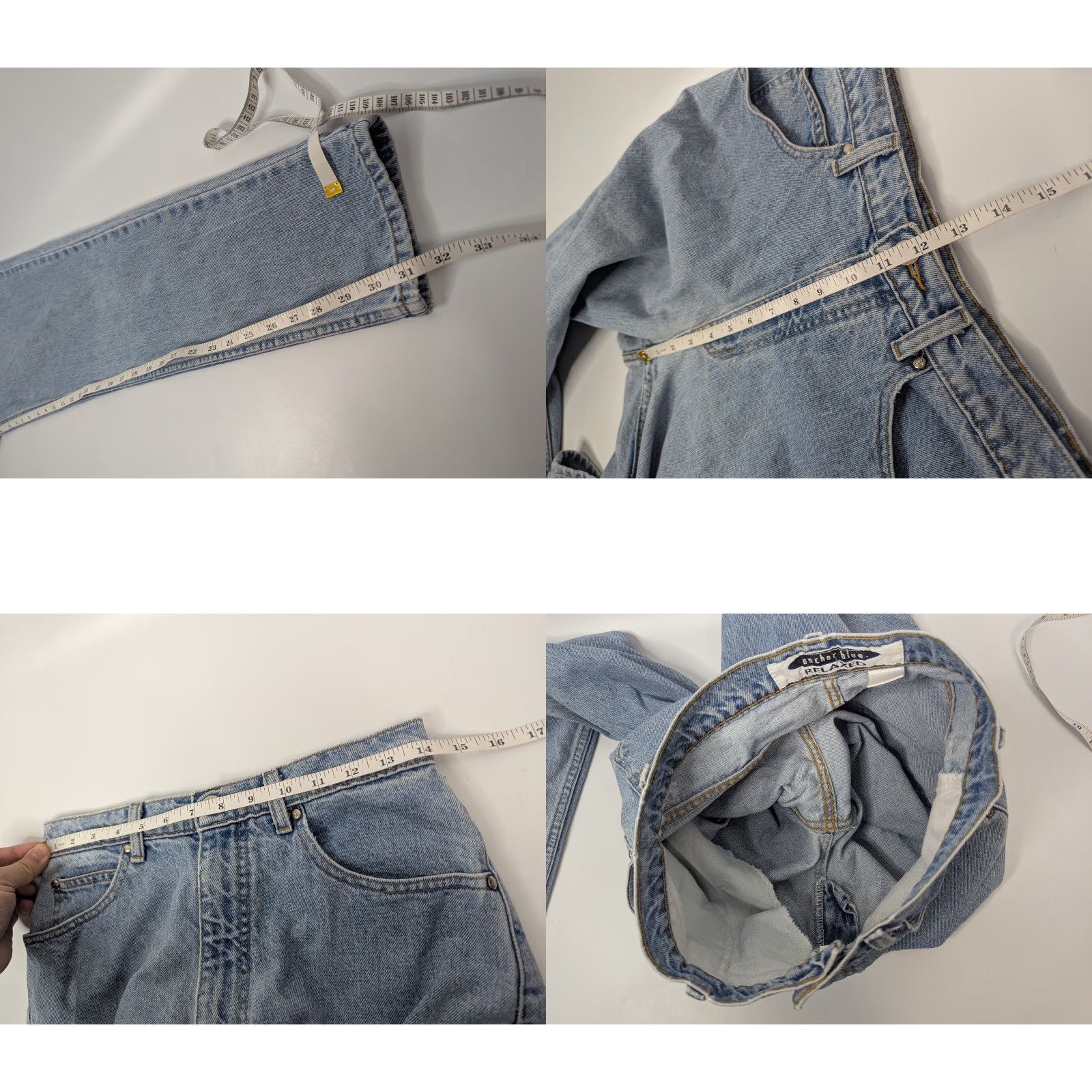 Anchor Blue Anchor Blue Jeans Women's Relaxed Fit 11/12 Blue Vintage 90s High Rise Denim Jeans Size 32" / US 10 / IT 46 - 9 Thumbnail