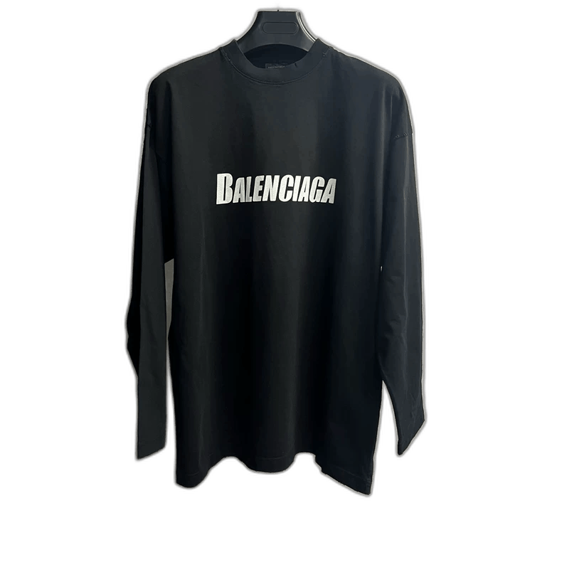 Balenciaga Balenciaga Black Long Sleeve Logo TShirt-2505 Size US M / EU 48-50 / 2 - 1 Thumbnail