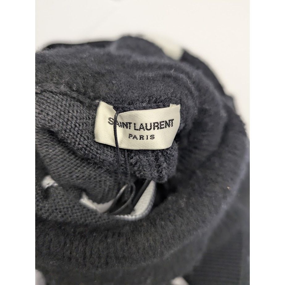 Saint Laurent Paris o1rshd1 555 / Laine Chevron Pull Knitwear in Naturel / Noir Size US M / EU 48-50 / 2 - 16 Thumbnail