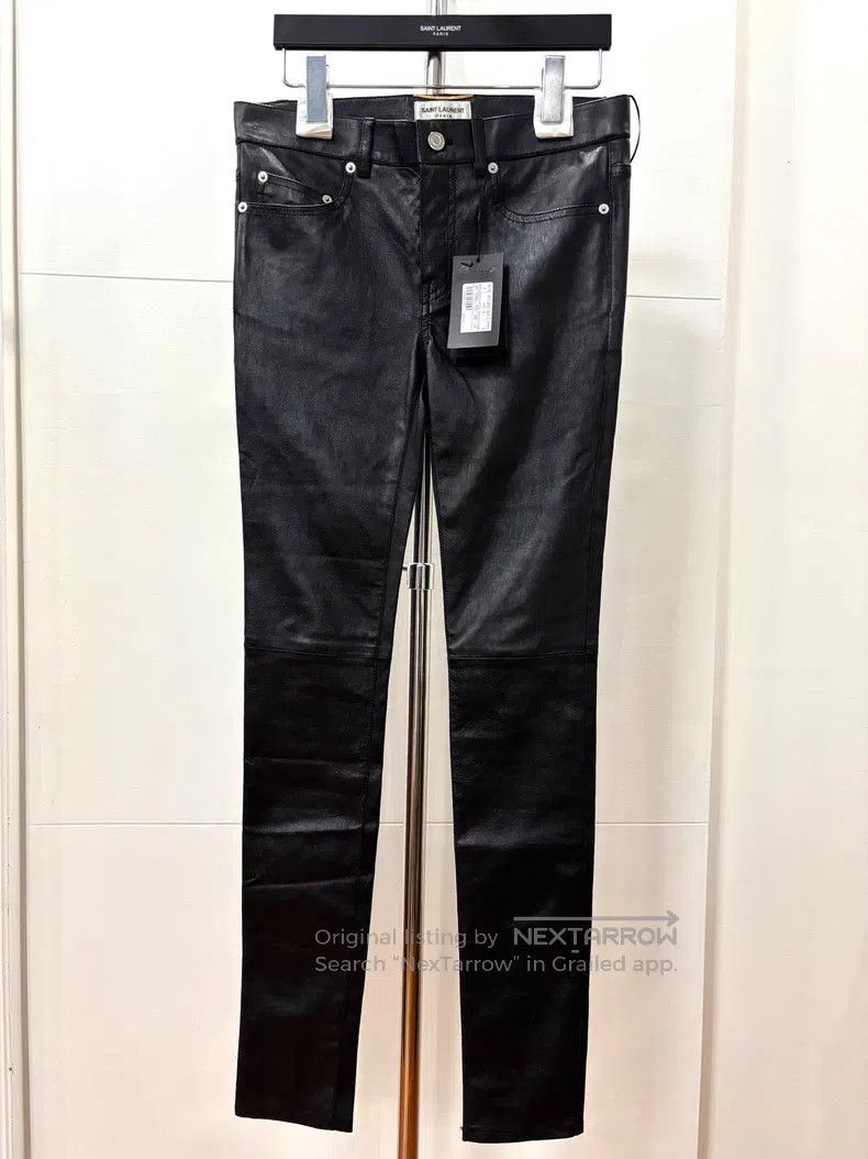 Saint Laurent Paris Saint Laurent Paris Black Leather Pants Size 39" - 1 Thumbnail