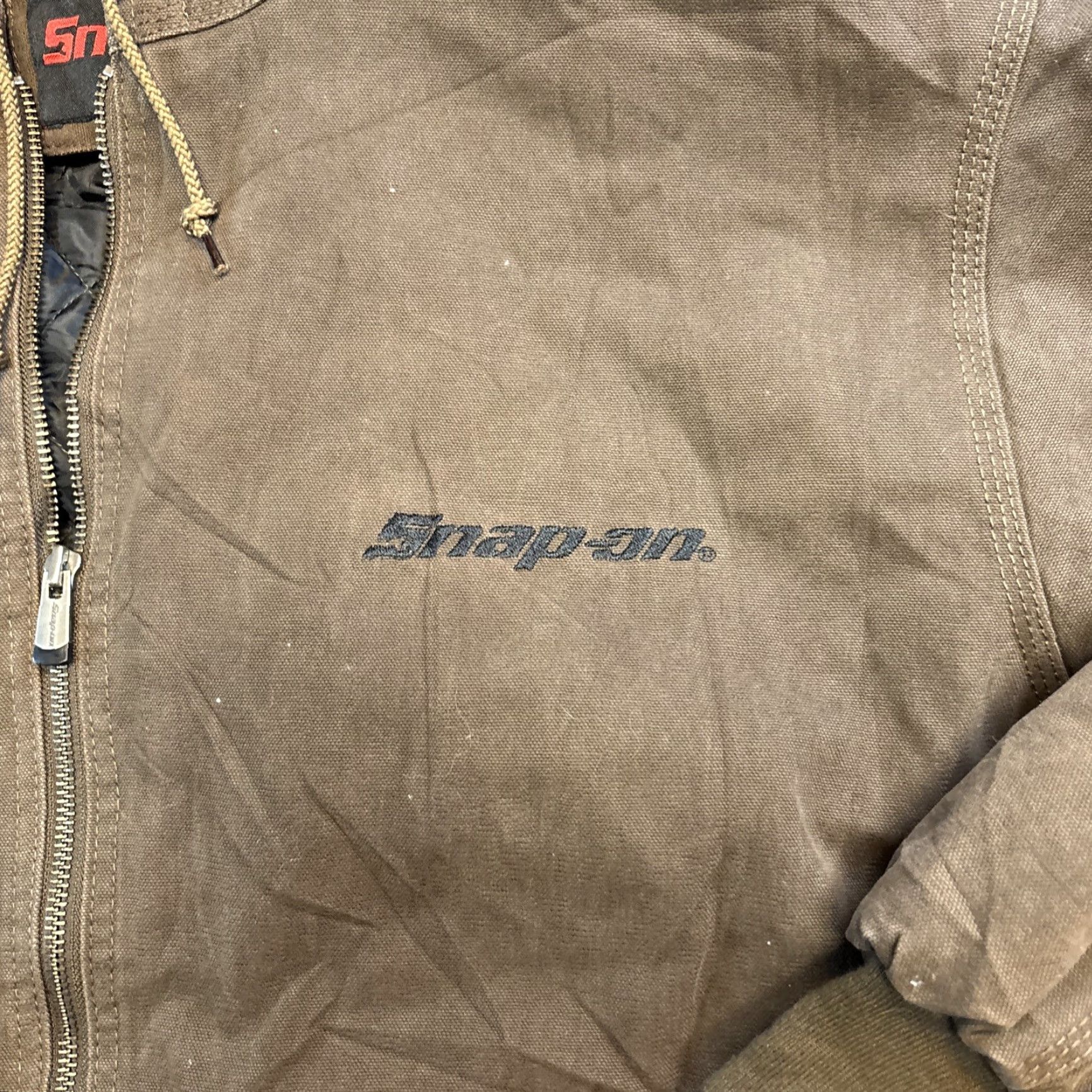 Vintage VINTAGE Snap-on Tools Quilted Canvas Jacket Mens 2XL Embroidered Bomber Jacket Brown Winter Regular Coat Size US XXL / EU 58 / 5 - 3 Thumbnail