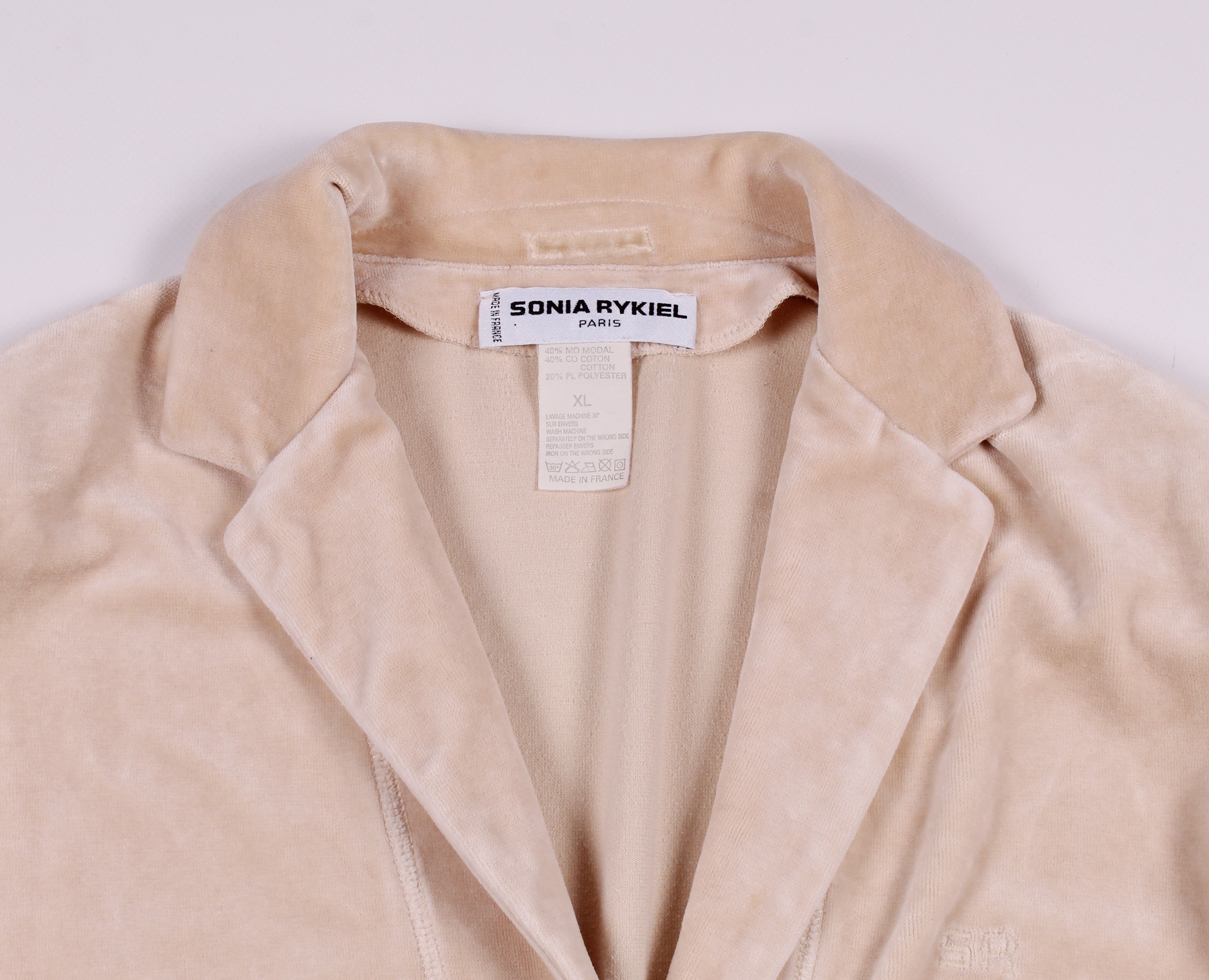 Sonia Rykiel × Vintage Vintage Sonia Rykiel Velour Button Blazer Cardigan Size XL Size XL / US 12-14 / IT 48-50 - 2 Thumbnail