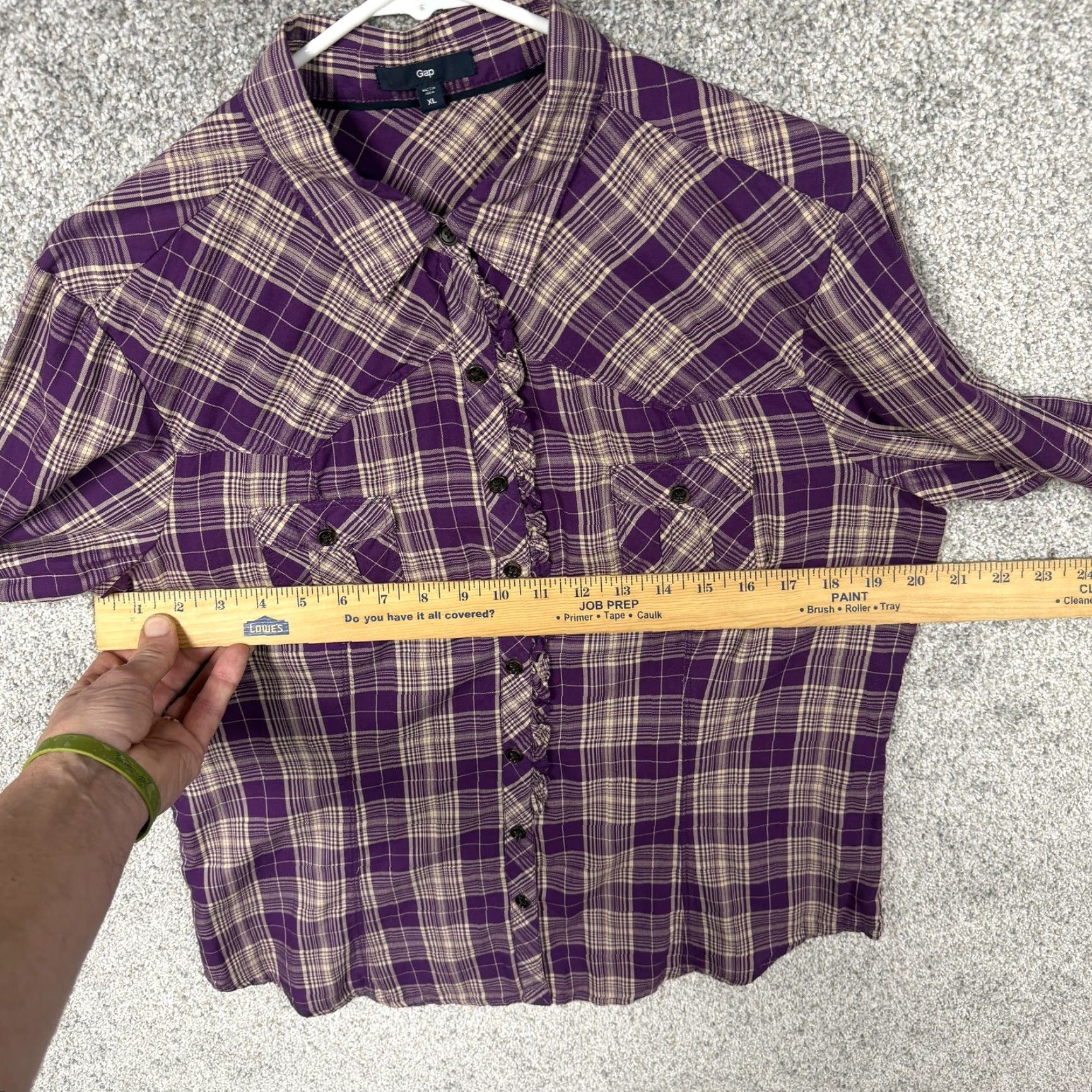 Gap VINTAGE Gap Shirt XL Purple Plaid Western Cowgirl Ruffle 90s Casual Womens Size XL / US 12-14 / IT 48-50 - 4 Thumbnail