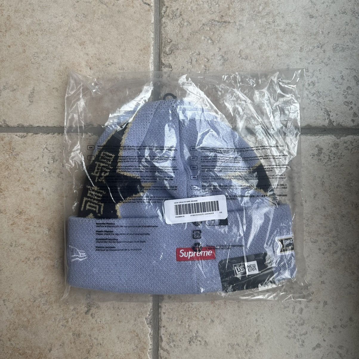 Supreme Supreme New Era Stars Beanie Lavender Size ONE SIZE - 2 Thumbnail