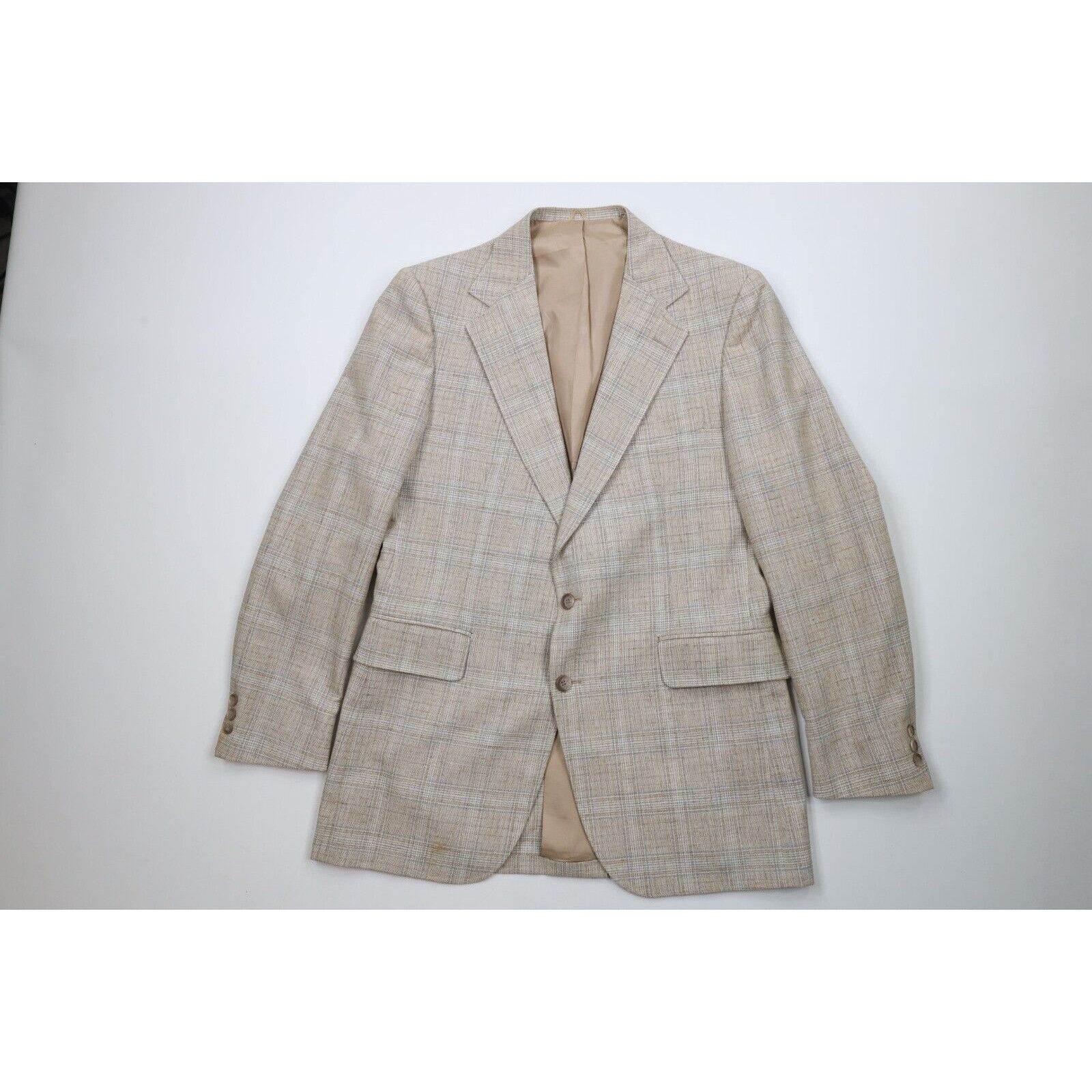 Vintage Vintage 70s Streetwear 3 Piece Wool Suit Wedding Size 42R - 2 Thumbnail