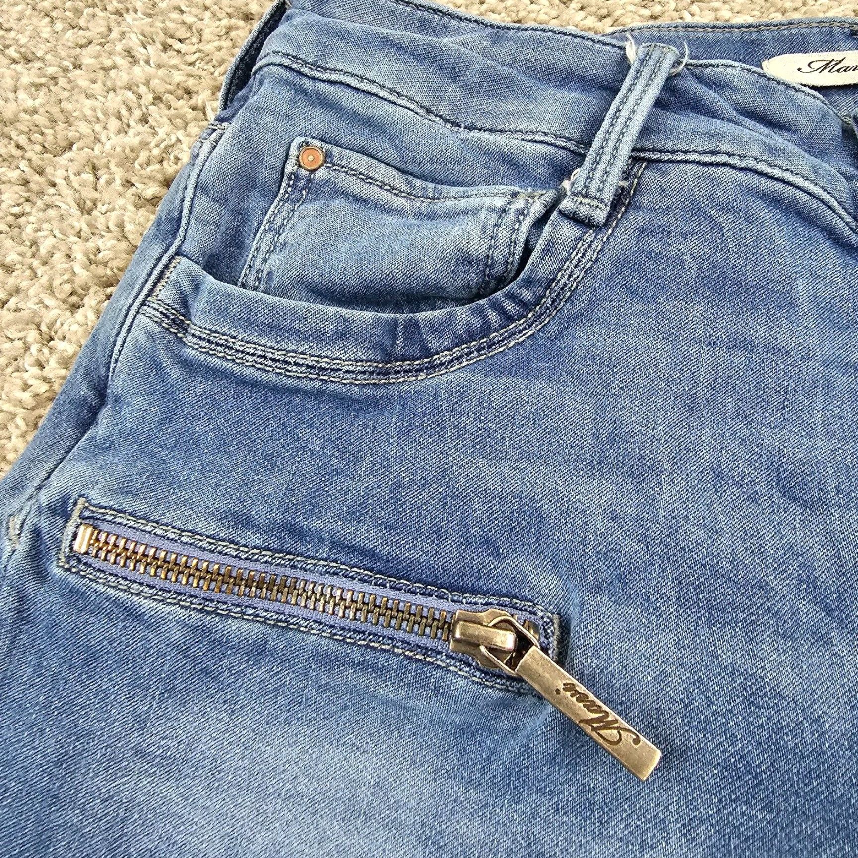 Vintage Mavi Jeans Womens 25 Low Rise Ankle Stretch Denim Pants Light Wash Blue 26x27 Size 42" / US 20 - 3 Thumbnail