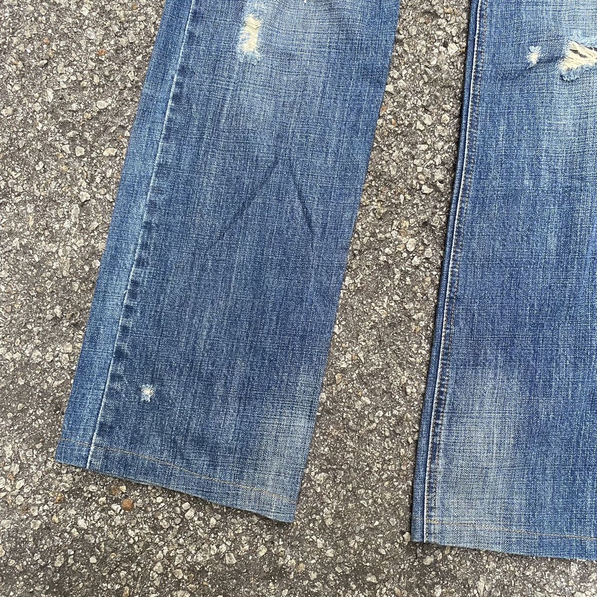 If Six Was Nine MCD Mcdmsion Leather Pocket Denim Punk Distressed Denim Size US 33 - 2 Thumbnail