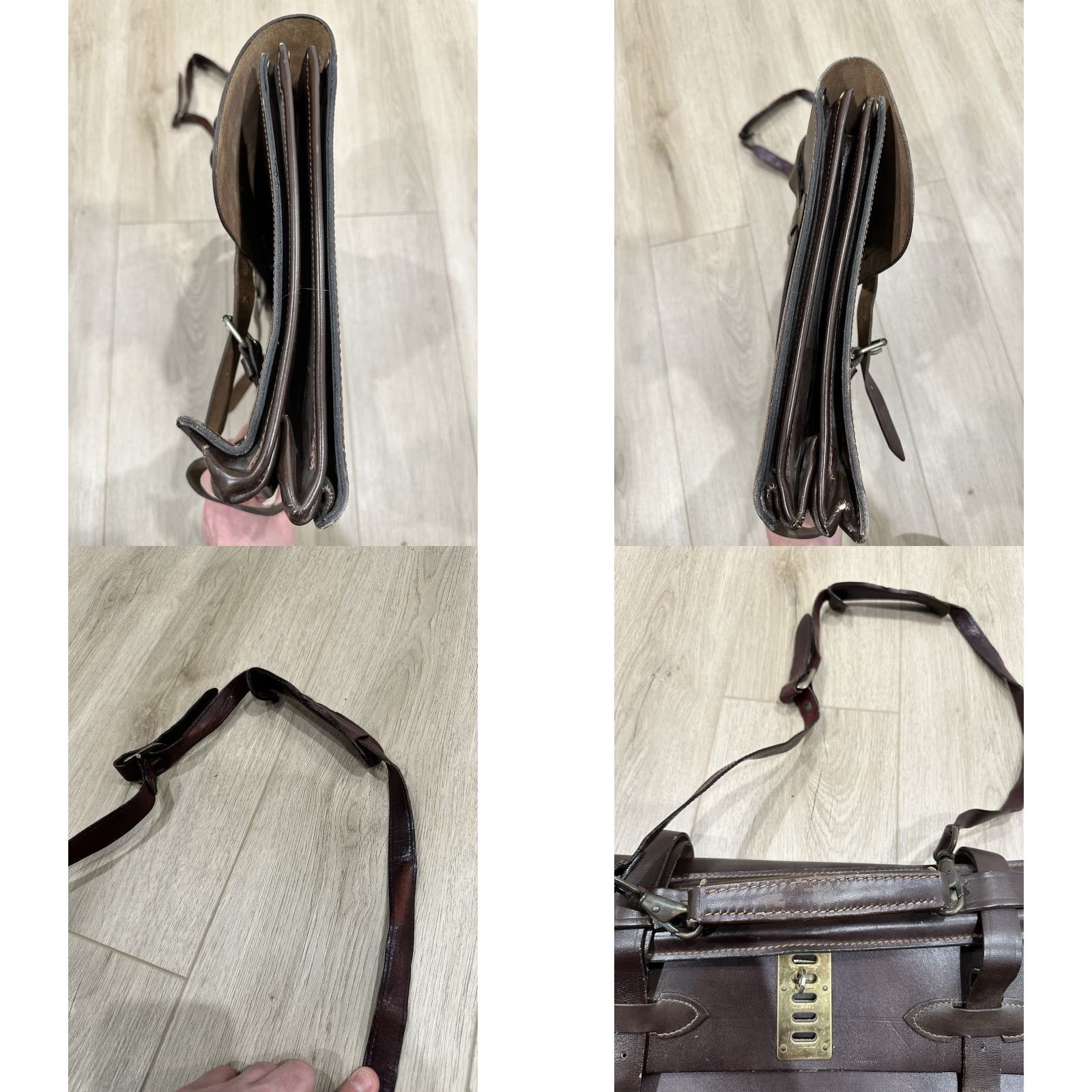 Vintage VINTAGE Korchmar Briefcase Leather Beltling Locking Brown Accordion Style Military Case Size ONE SIZE - 8 Thumbnail