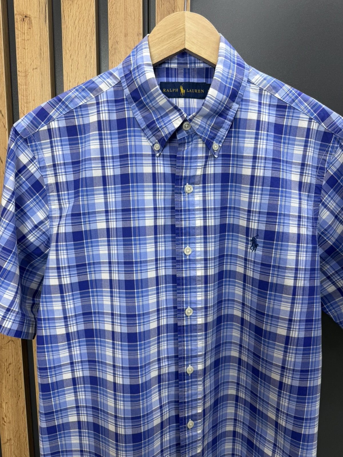 Ralph Lauren Ralph Lauren Plaid Shirt Short Sleeve Blue Size M Size US M / EU 48-50 / 2 - 2 Thumbnail
