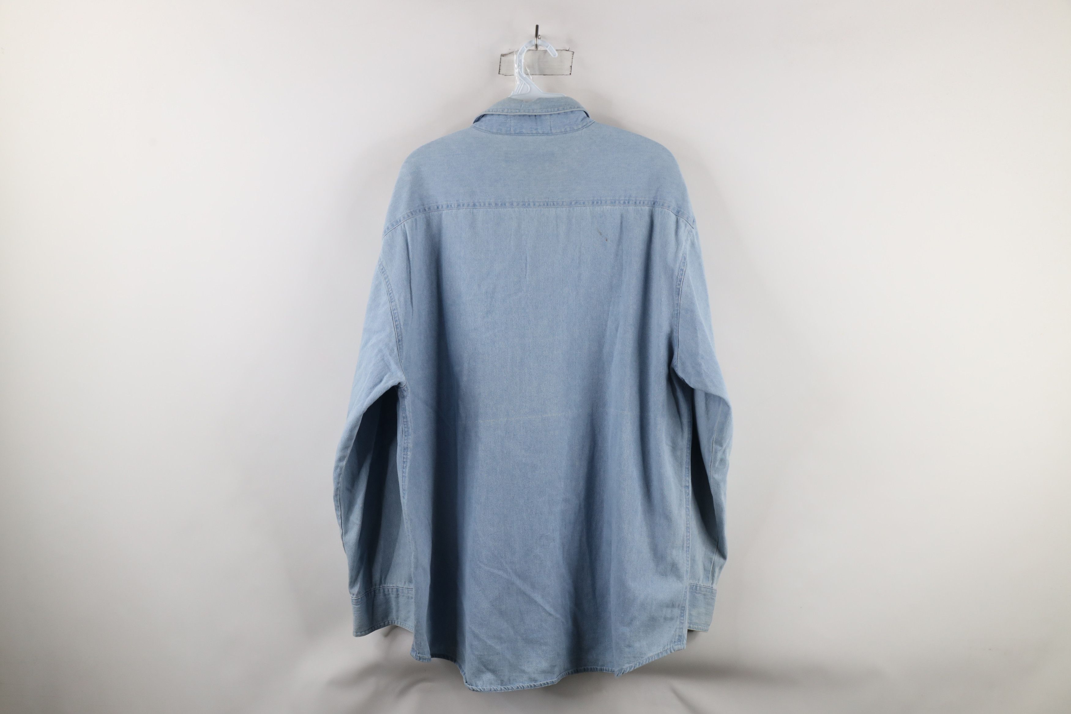 Vintage Vintage 90s Streetwear Last Frontier Denim Button Shirt Size US L / EU 52-54 / 3 - 16 Thumbnail