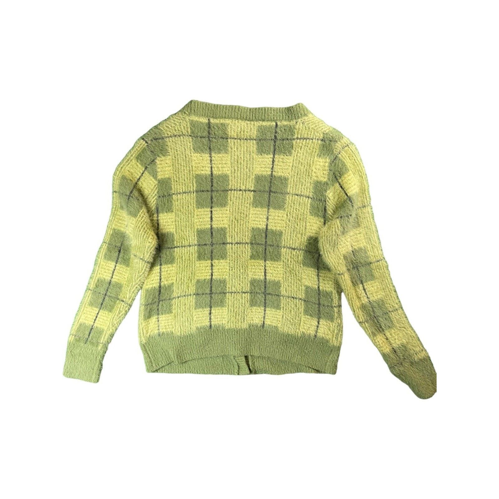 Vintage Vintage Mohair Cobain Green Shaggy Small Cardigan Sweater Size US S / EU 44-46 / 1 - 3 Thumbnail
