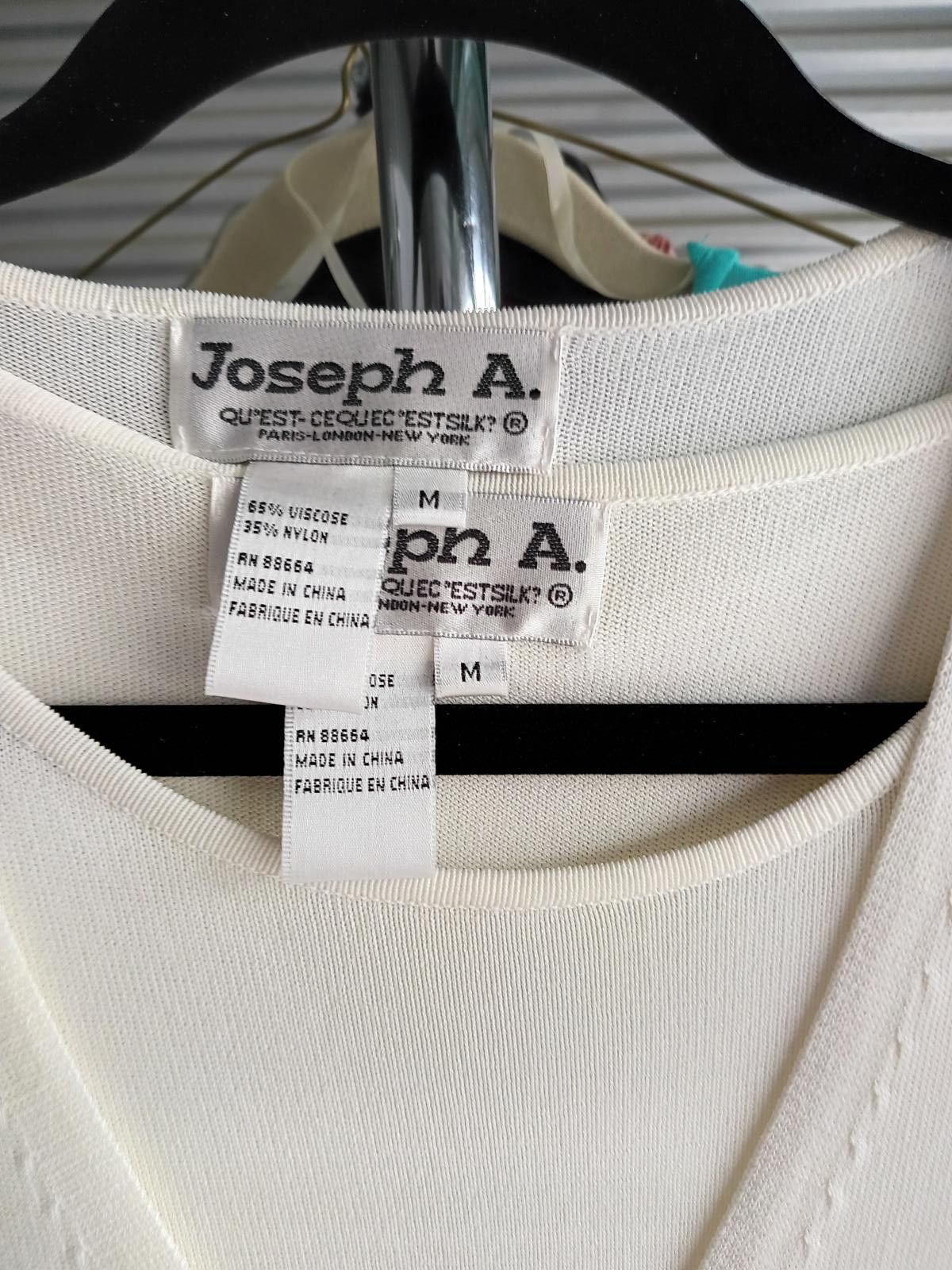 Designer Elegant White Joseph A Cardigan and Tank Top Set Size M / US 6-8 / IT 42-44 - 5 Thumbnail