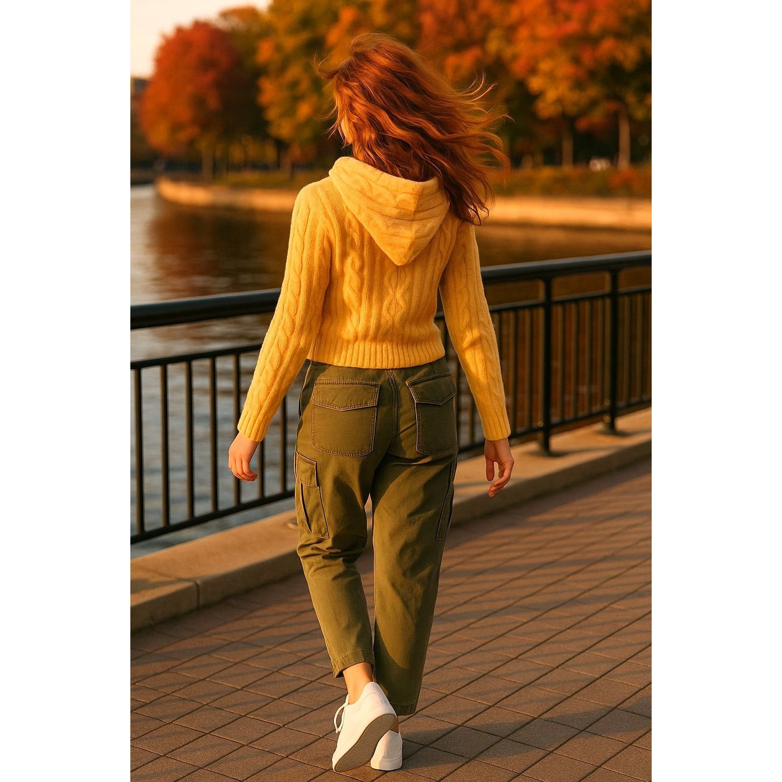 Abercrombie & Fitch Abercrombie & Fitch Yellow Cable Knit Wool Hoodie Sweater Wo Size M / US 6-8 / IT 42-44 - 4 Thumbnail