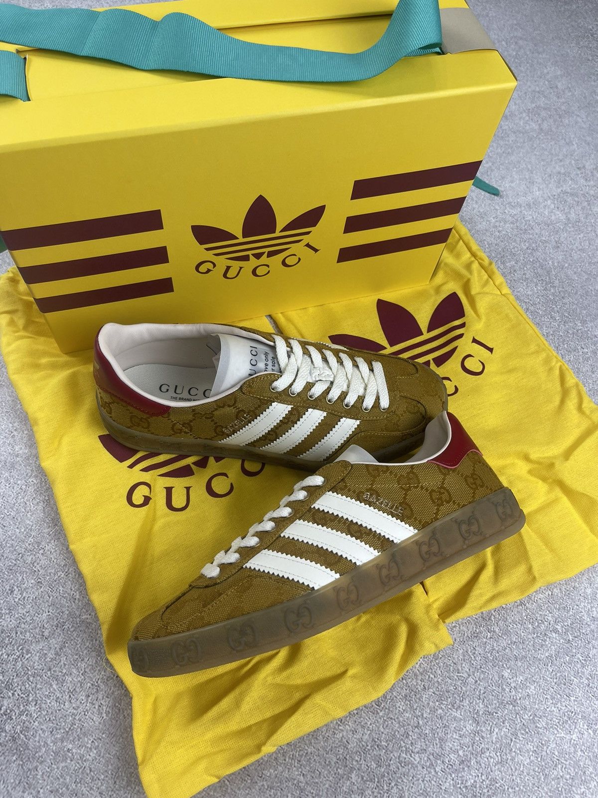 Adidas × Gucci Adidas x Gucci Gazelle GG Monogram Sneakers Size 38 2/3 Size US 7 / IT 37 - 2 Thumbnail