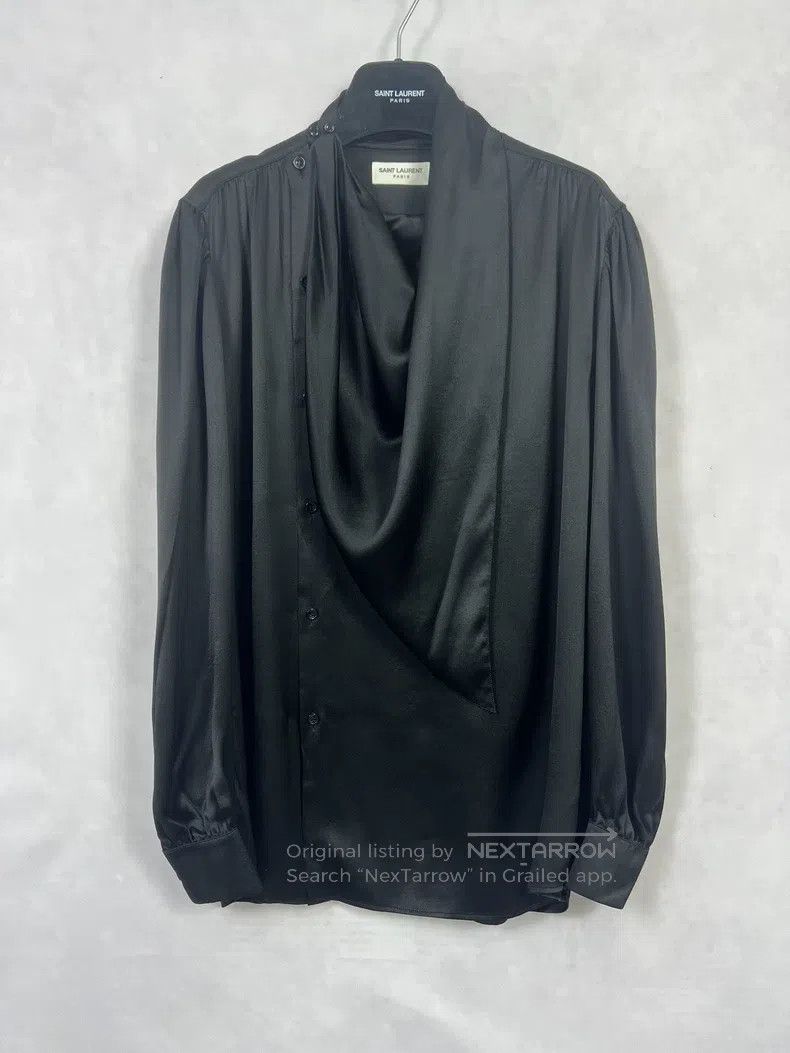 Saint Laurent Paris Saint Laurent Paris size 41 Asymmetric Button-up Shirt wit Size L / US 10 / IT 46 - 1 Thumbnail