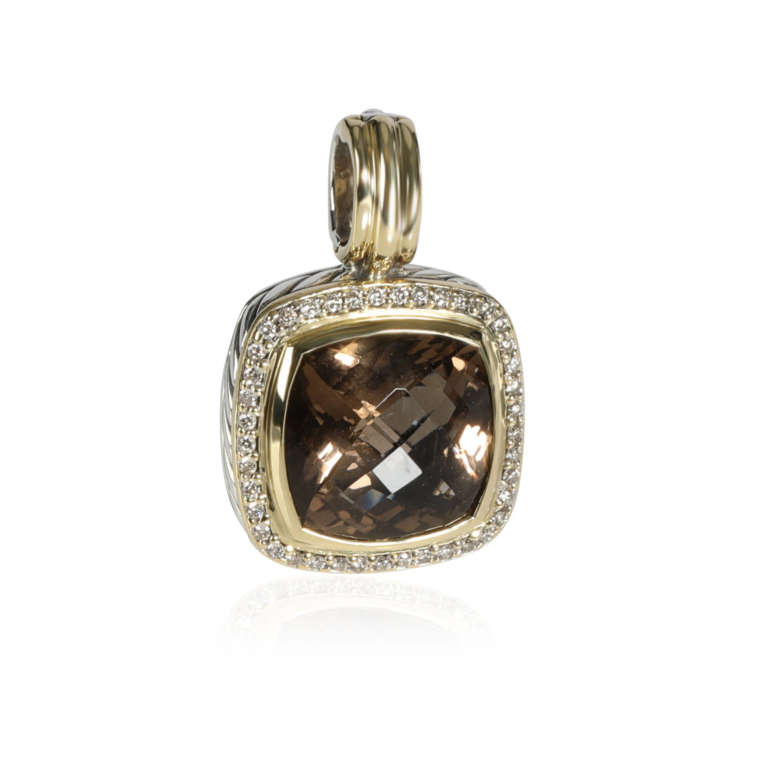 David Yurman Albion Citrine Diamond Pendant in 18K Gold & Sterling Silver 0.82CT