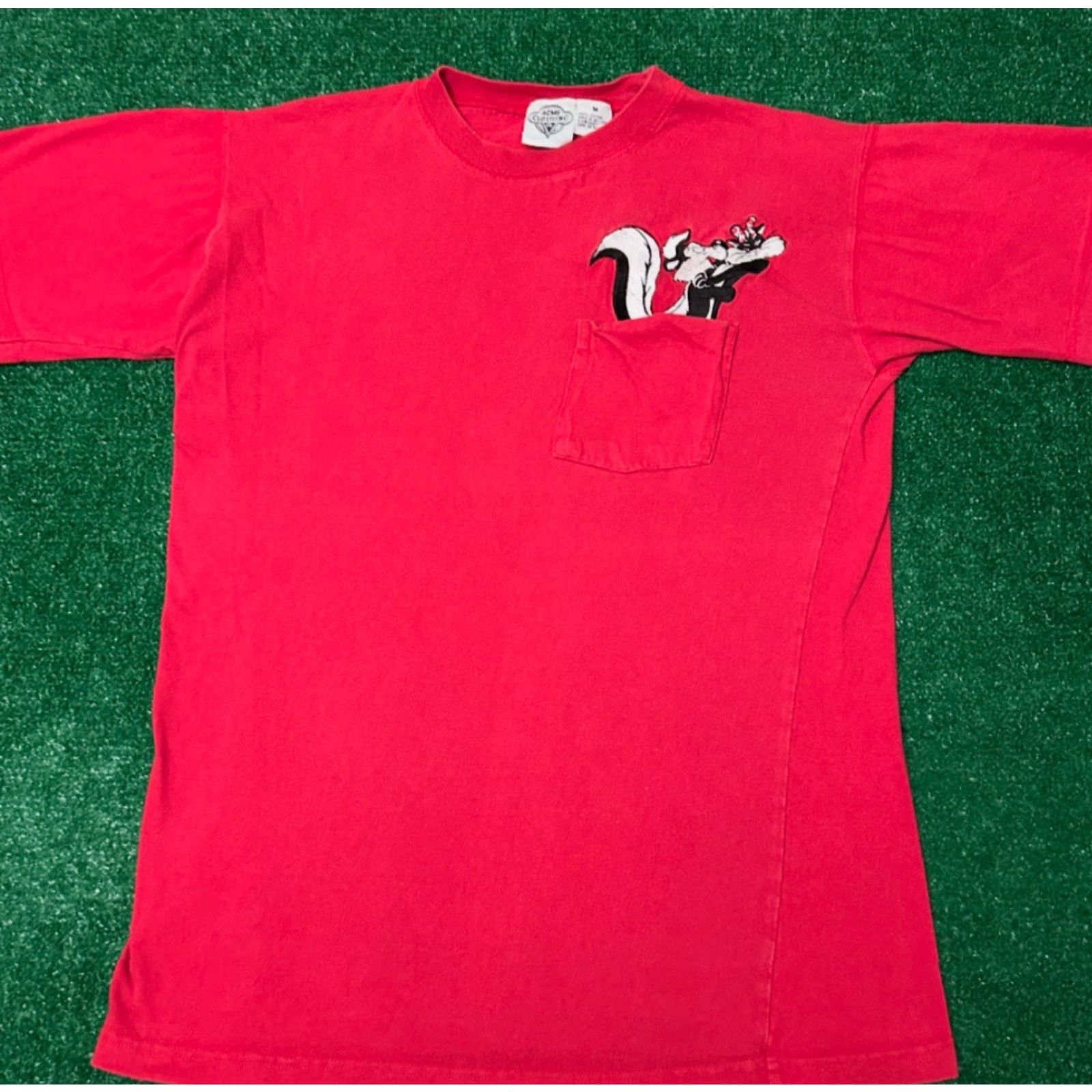 Vintage VINTAGE Pepe Le Pew Looney Tunes Embroidered VTG Shirt M Red 90s Cartoon Hip Hop Mens Shirt Size US M / EU 48-50 / 2 - 5 Thumbnail