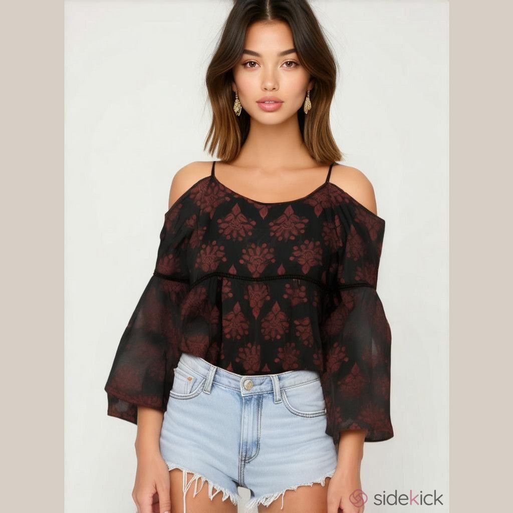 Other Paper Crane Paisley Boho Cold Shoulder Top Size L Size L / US 10 / IT 46 - 1 Thumbnail