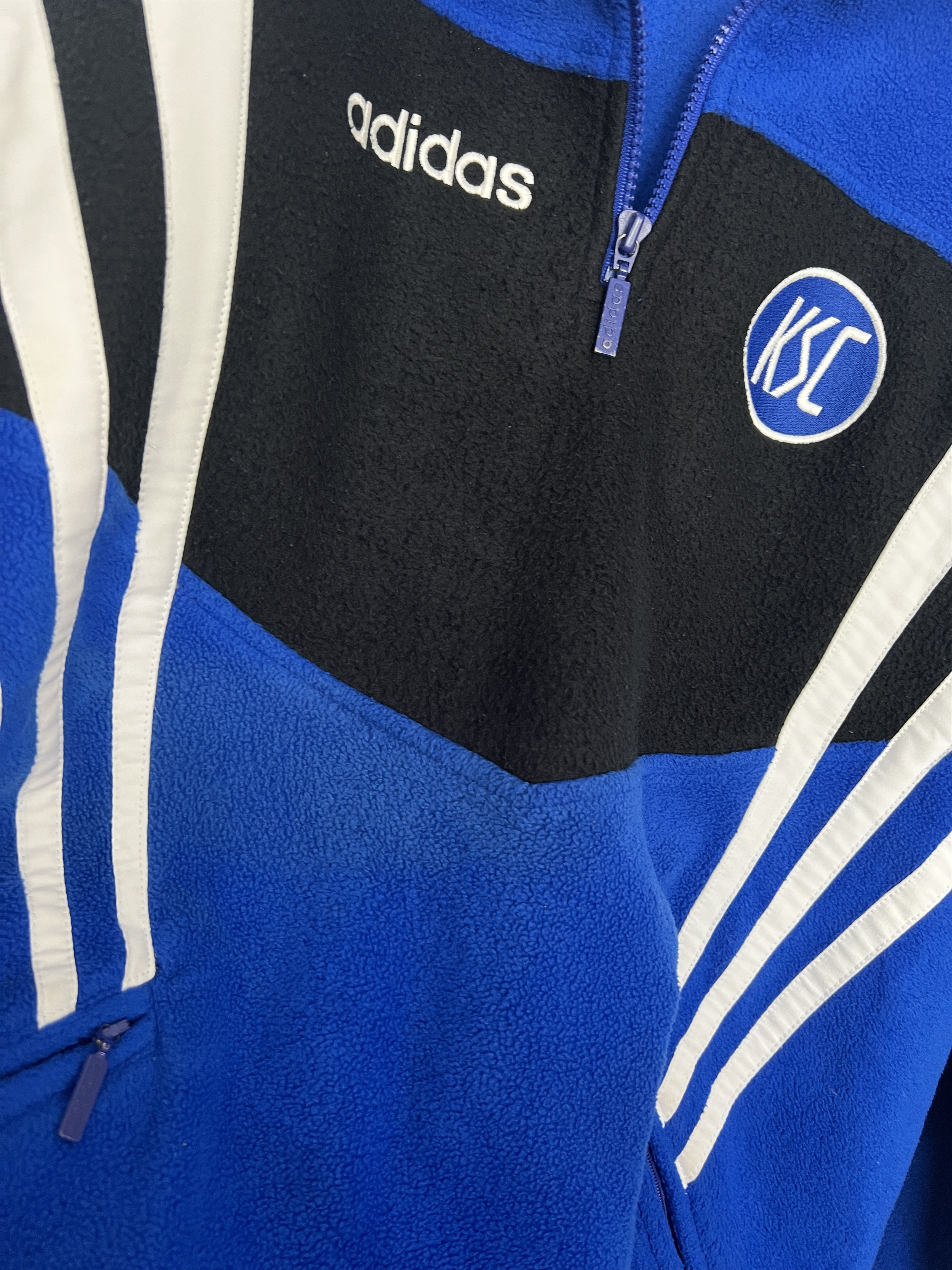 Adidas Vintage Karlsruher Football Fleece Jacket Soccer Track Top Size US M / EU 48-50 / 2 - 6 Thumbnail