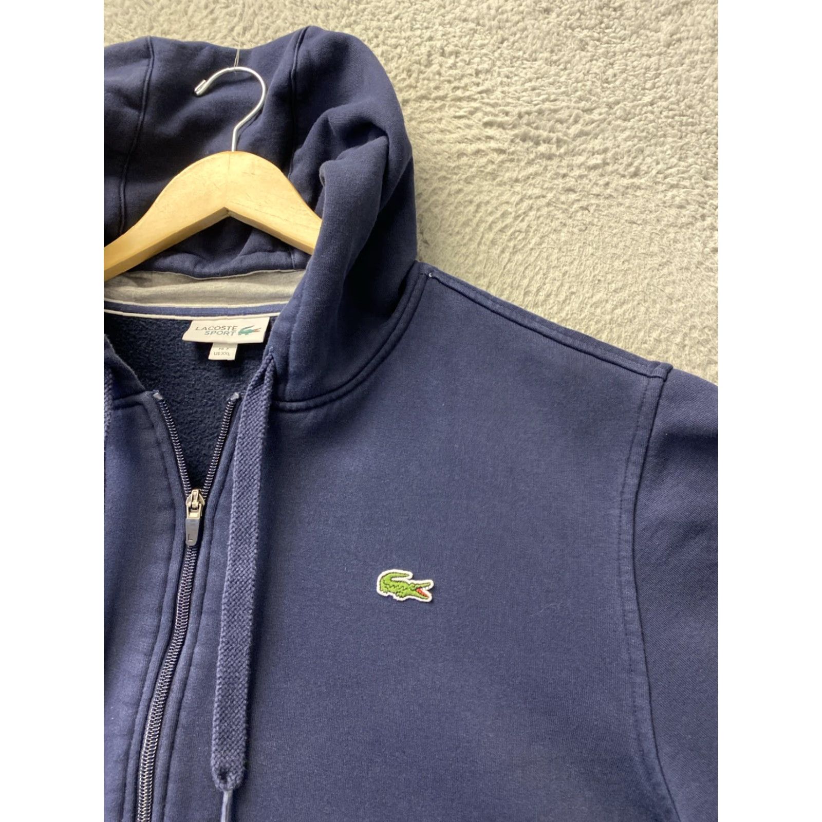 Lacoste Lacoste Slim Full Zip Hoodie Men Navy 2XL Crocodile Logo Pockets Size US XXL / EU 58 / 5 - 2 Thumbnail