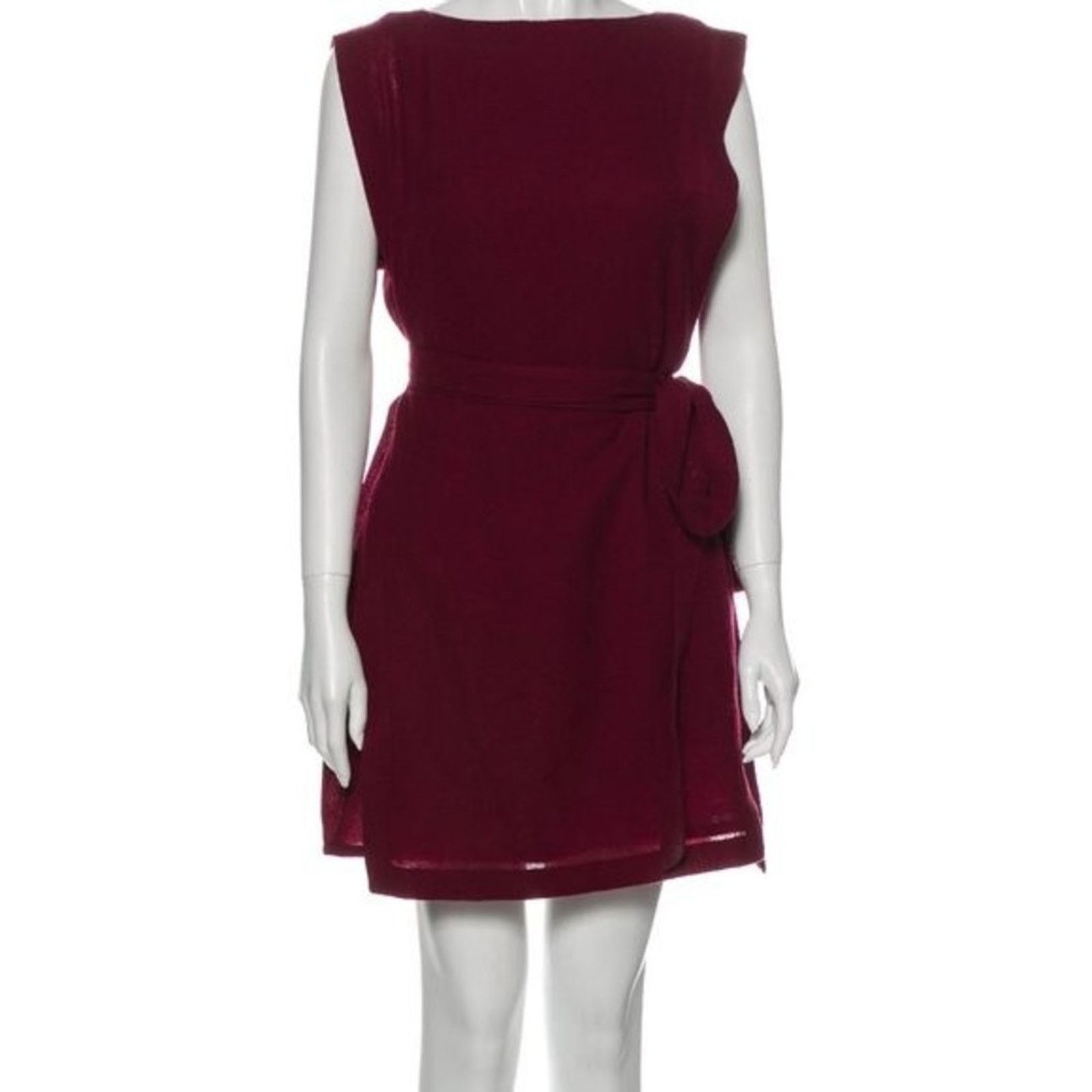 Tibi TIBI Bateau Burgandy Neckline Mini Dress, Small Size S / US 4 / IT 40 - 2 Thumbnail