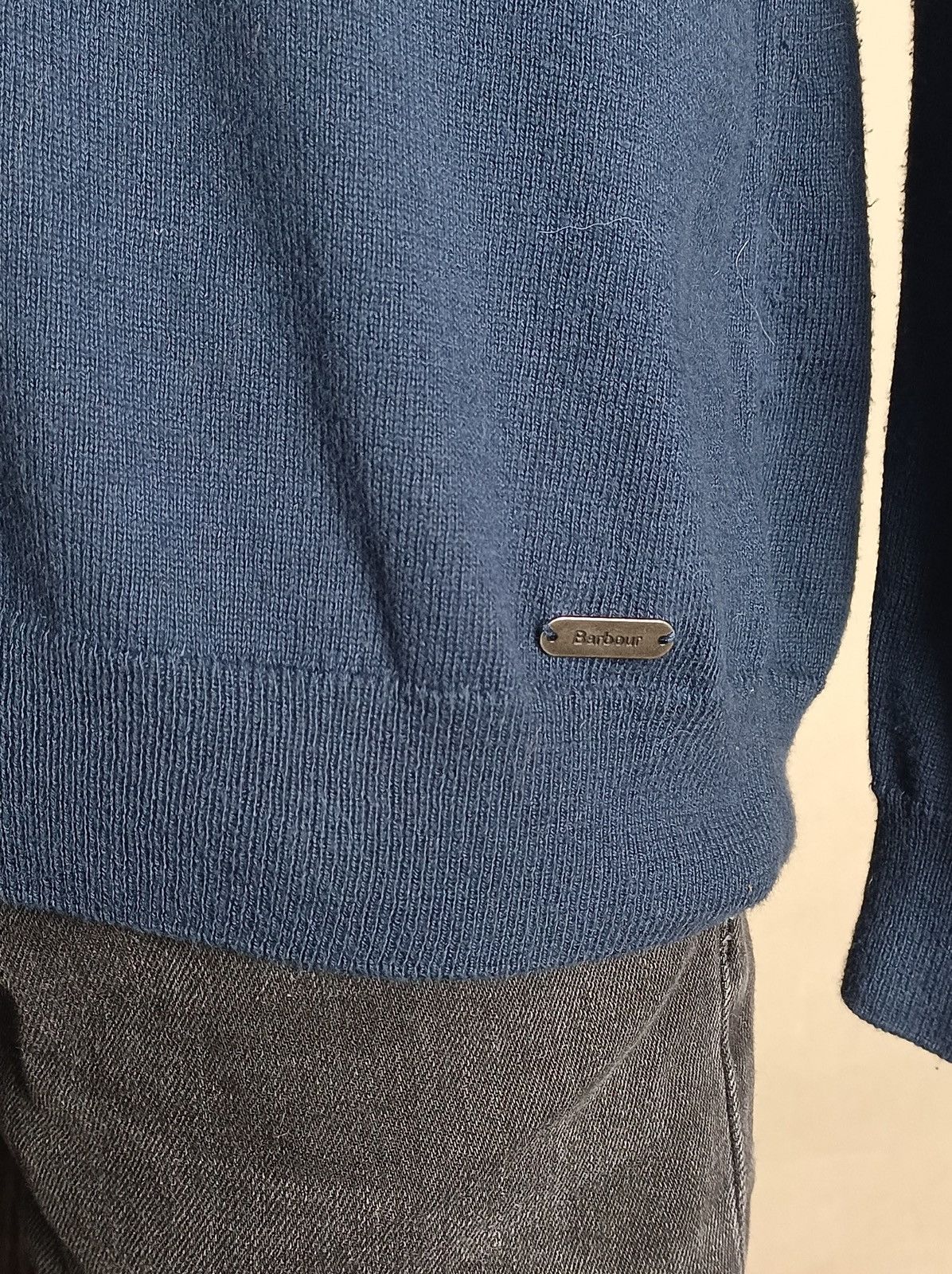 Barbour BARBOUR Blue Cotton Cashmere V Neck Jumper UK 16/ L Size US L / EU 52-54 / 3 - 4 Thumbnail