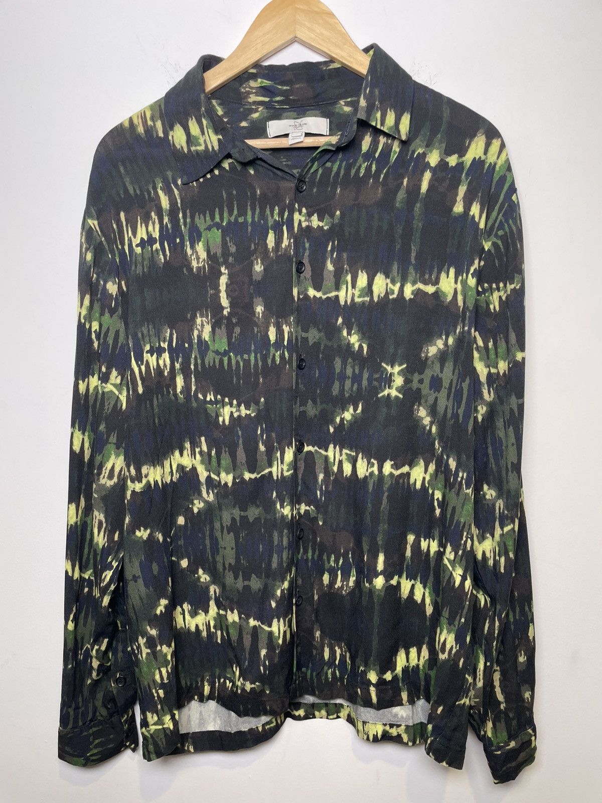 River Island River Island Green Abstract Tie-Dye Shirt L Size US L / EU 52-54 / 3 - 3 Thumbnail