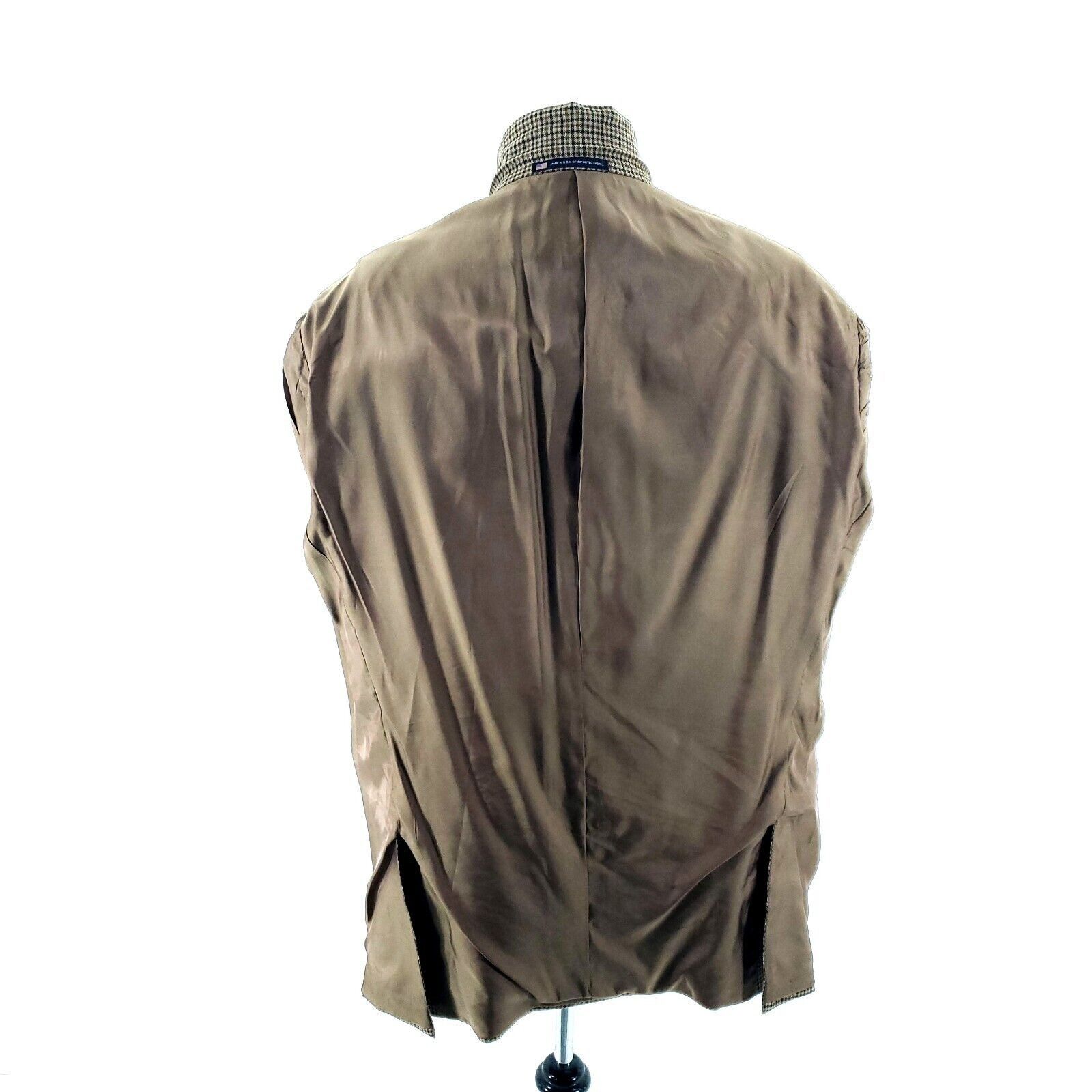 Hart Schaffner Marx Hart Schaffner Marx Wool 2 Button Sport Coat 46R Brown Plaid Size 46R - 10 Thumbnail