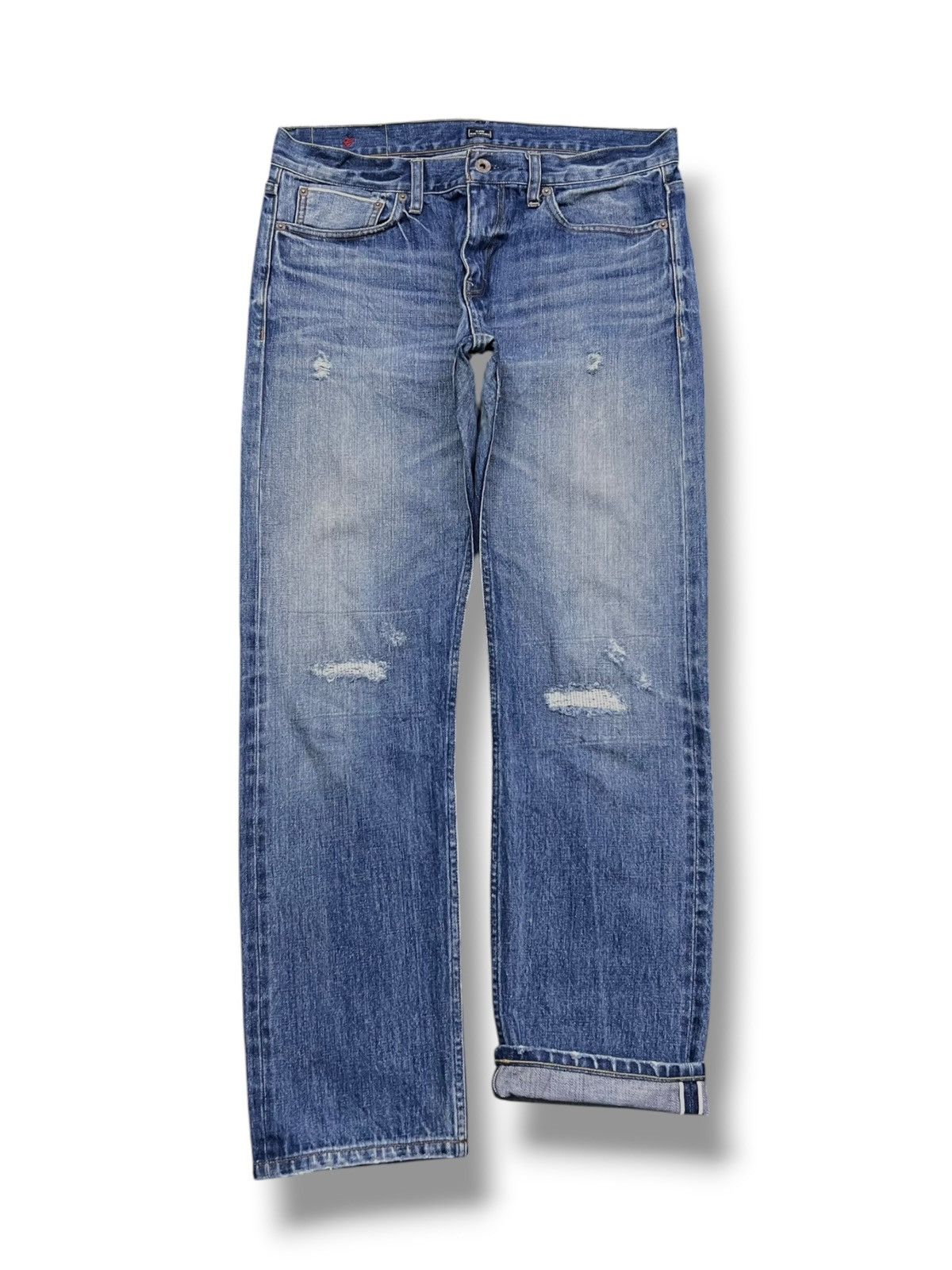 United Arrows Vintage Green Label United Arrow Selvedge Denim, Faded Wash Size US 33 - 2 Thumbnail