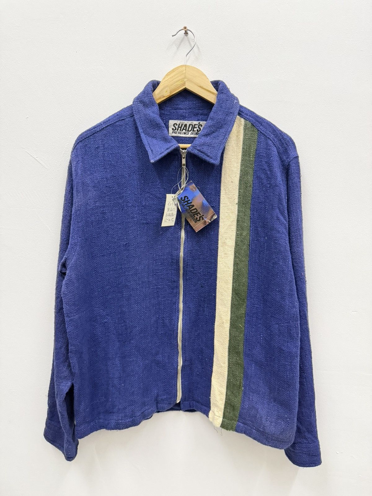 Japanese Brand Shades Prevalence Blue Hand Woven Zip Up Jacket Size US M / EU 48-50 / 2 - 1 Thumbnail