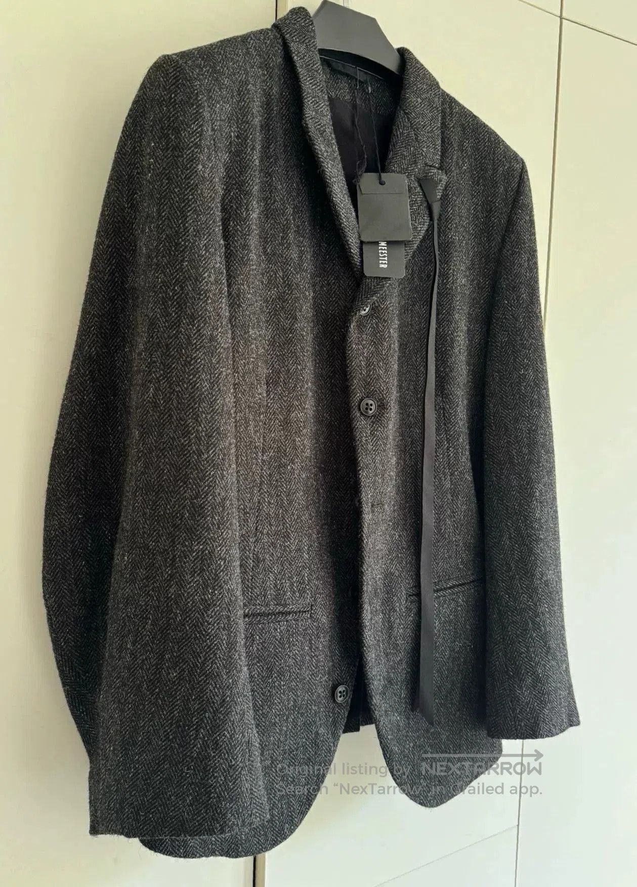 Ann Demeulemeester Ann Demeulemeester Gray Herringbone Blazer. Size US XS / EU 42 / 0 - 3 Thumbnail