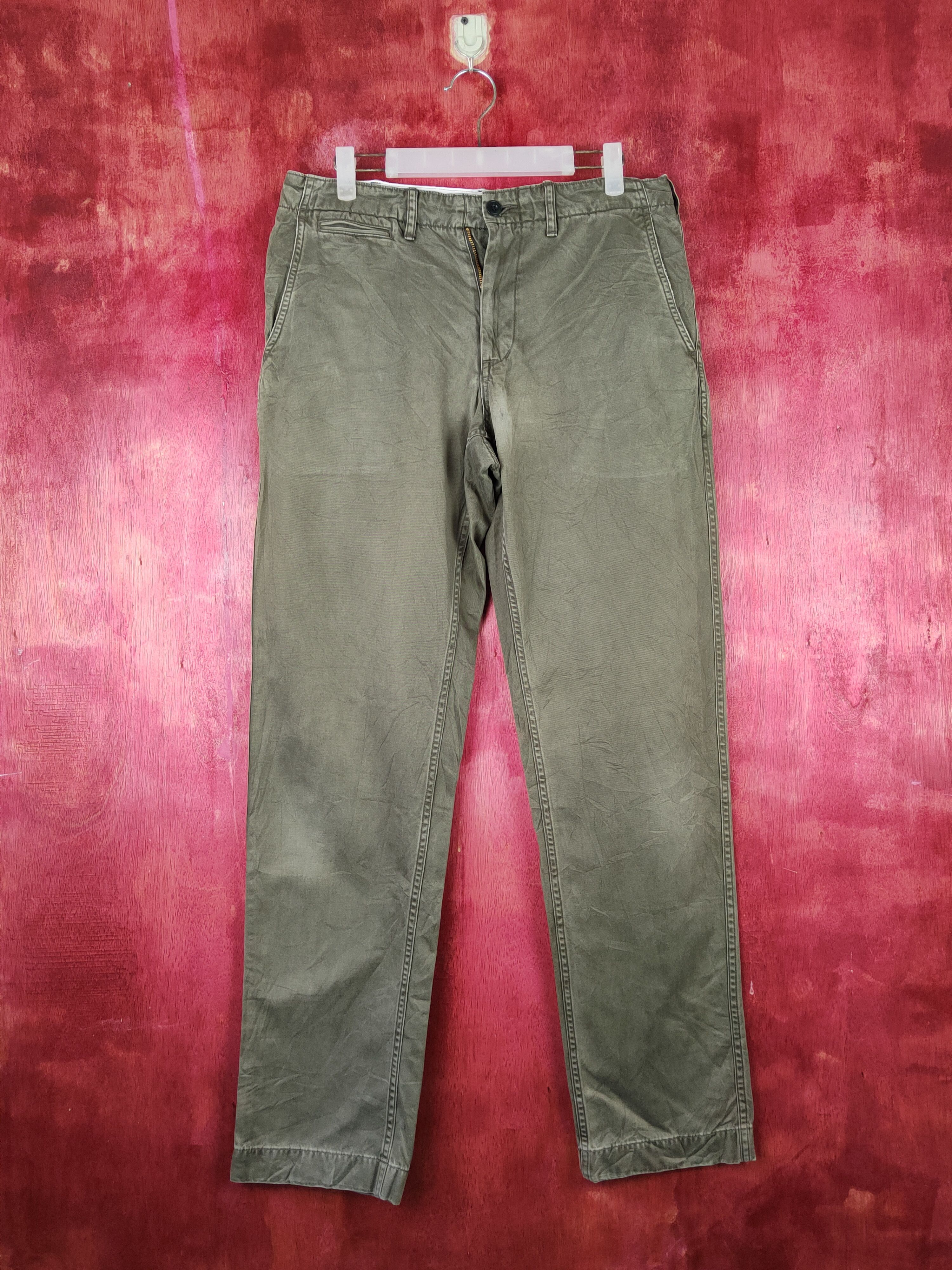 Image of Uniqlo Olive Faded Vintage Multipocket Casual Pants S1408, Men's (Size 33)