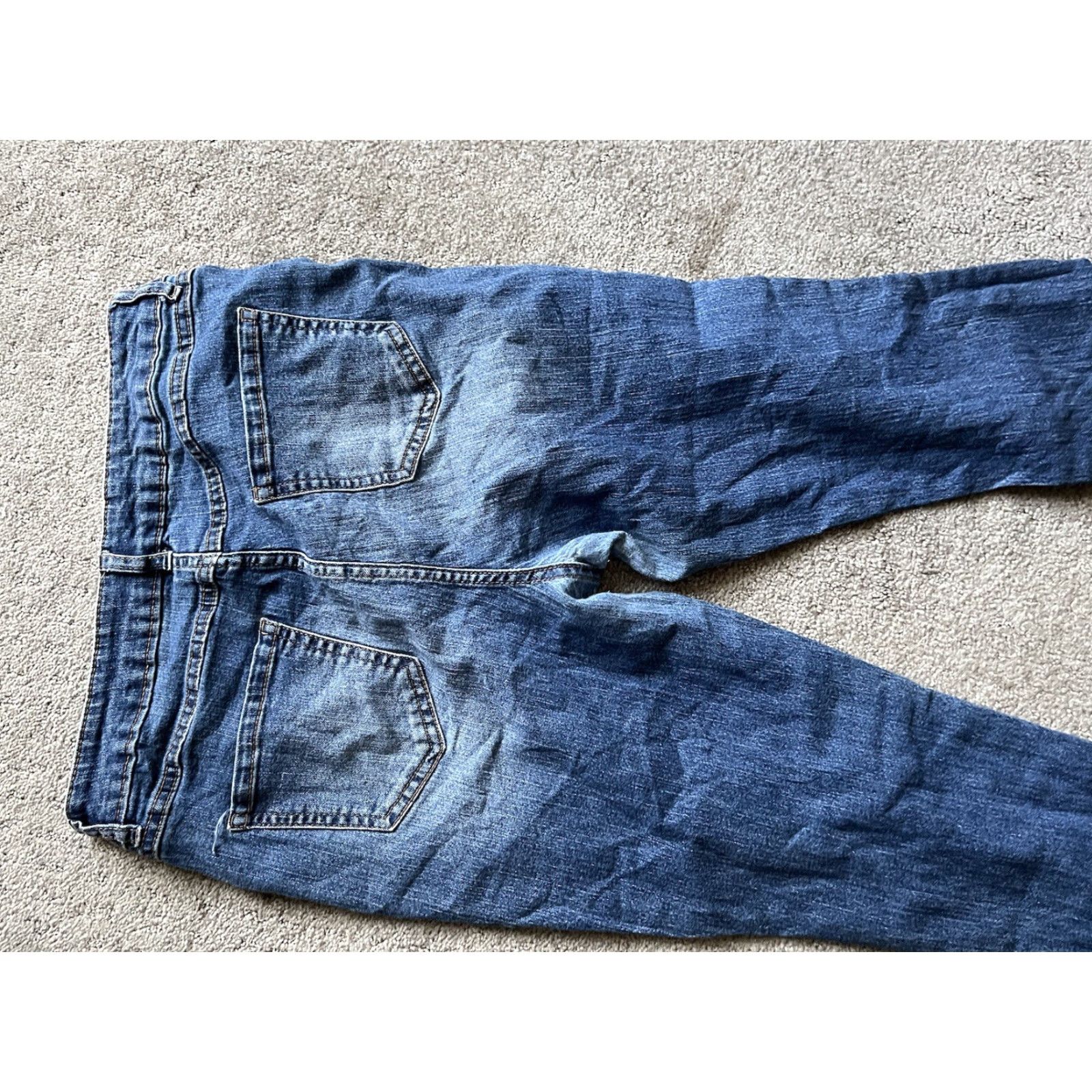Vintage Womens D Jeans Skinny 12 Mid Rise Stretch Dark Blue Cotton Blend Solid Denim Jeans Women - 5-Pocket, Belt Loops, Zip Closure Size 34" / US 12 / IT 48 - 4 Thumbnail