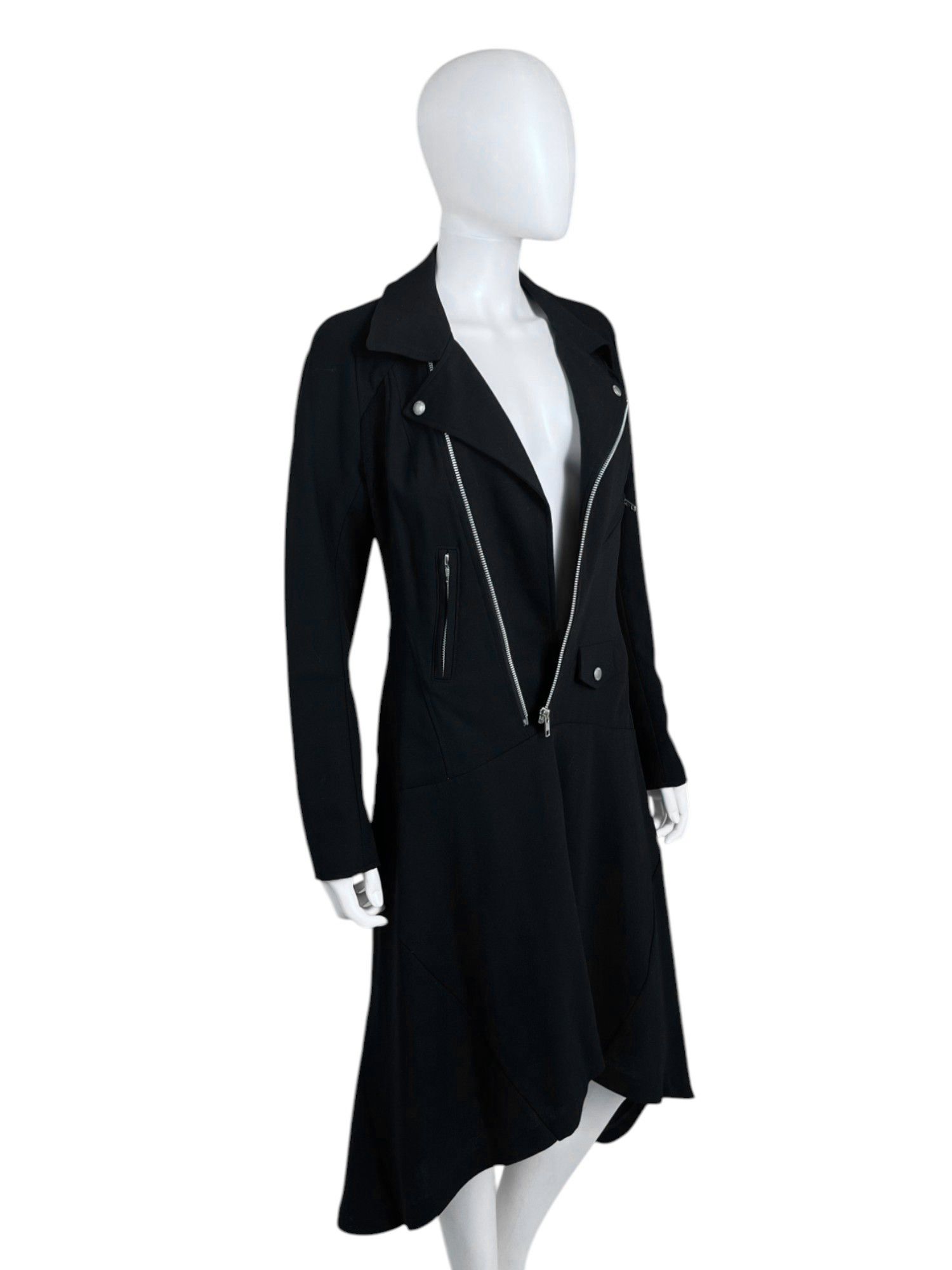 A/W 2013 Biker Black Wool Long Jacket