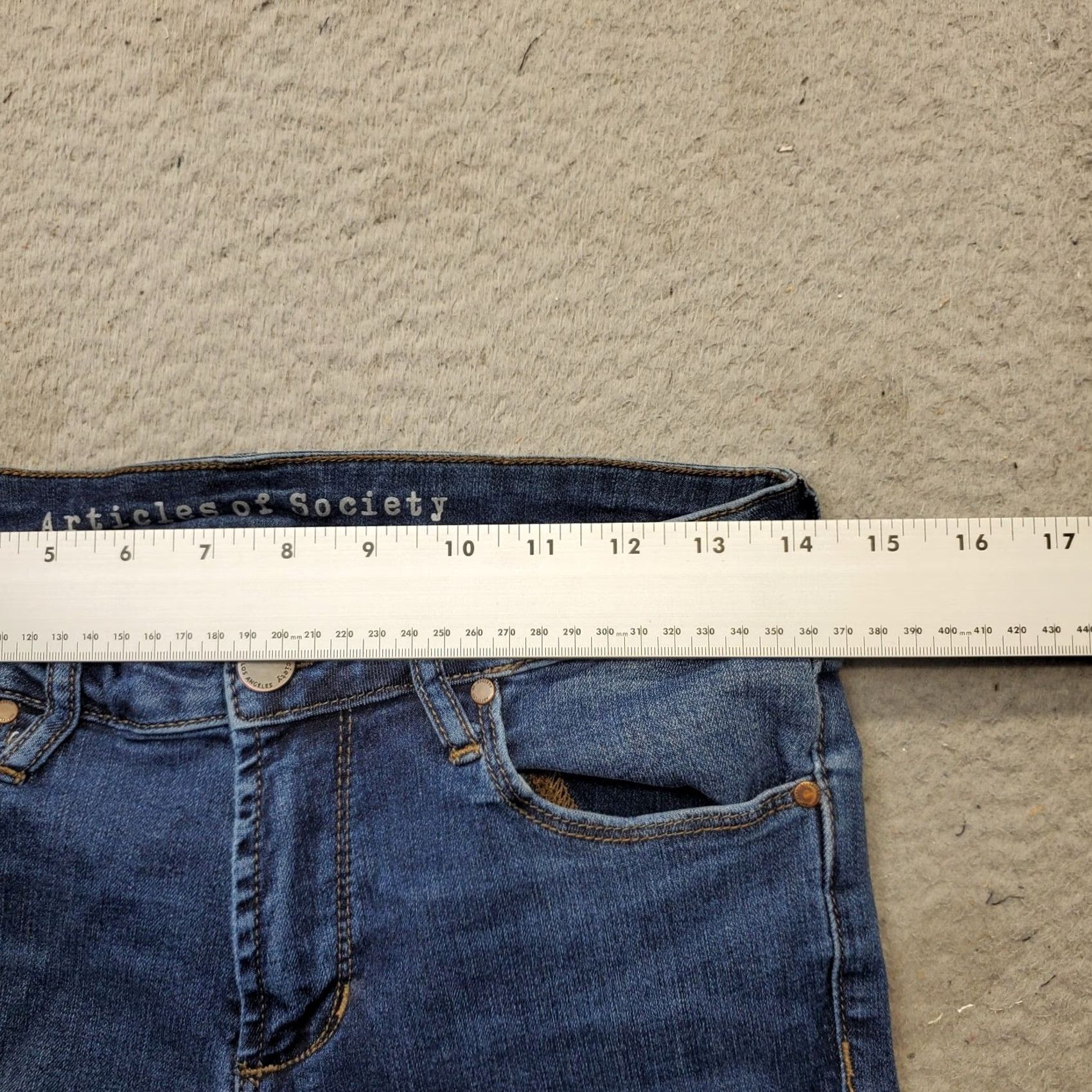 Vintage Articles of Society Jeans Skinny Women's 28 Blue Faded Denim Stretch Frayed Hem Size 28" / US 6 / IT 42 - 5 Thumbnail