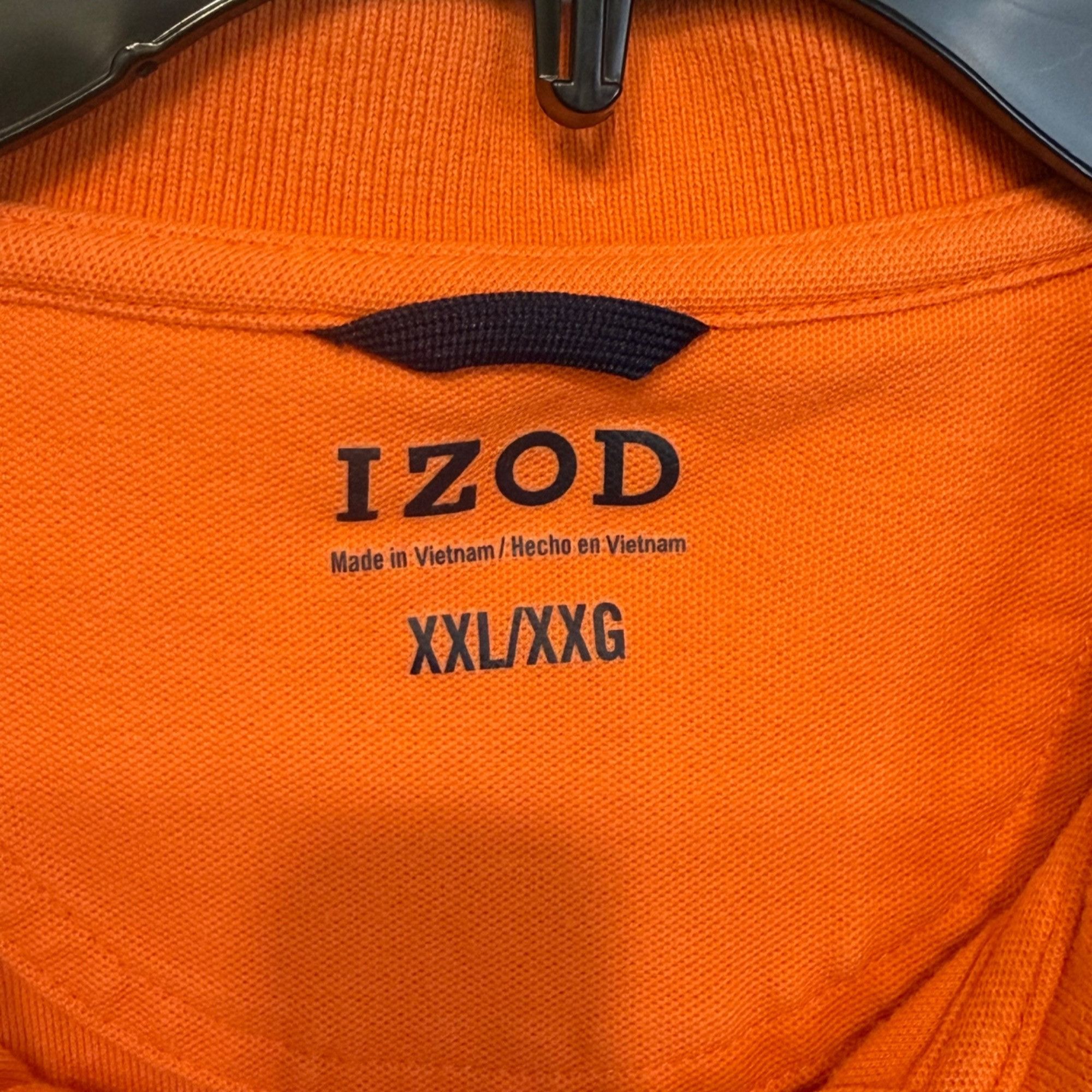 Izod Izod Mens Orange Polo Shirt Size XXL Short Sleeve Cotton Ble Size US XXL / EU 58 / 5 - 3 Thumbnail