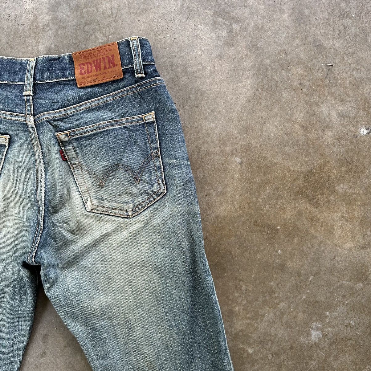 Japanese Brand Vintage Edwin Faded Flare Distressed Jean Denim Pant W28 Size US 28 / EU 44 - 14 Thumbnail