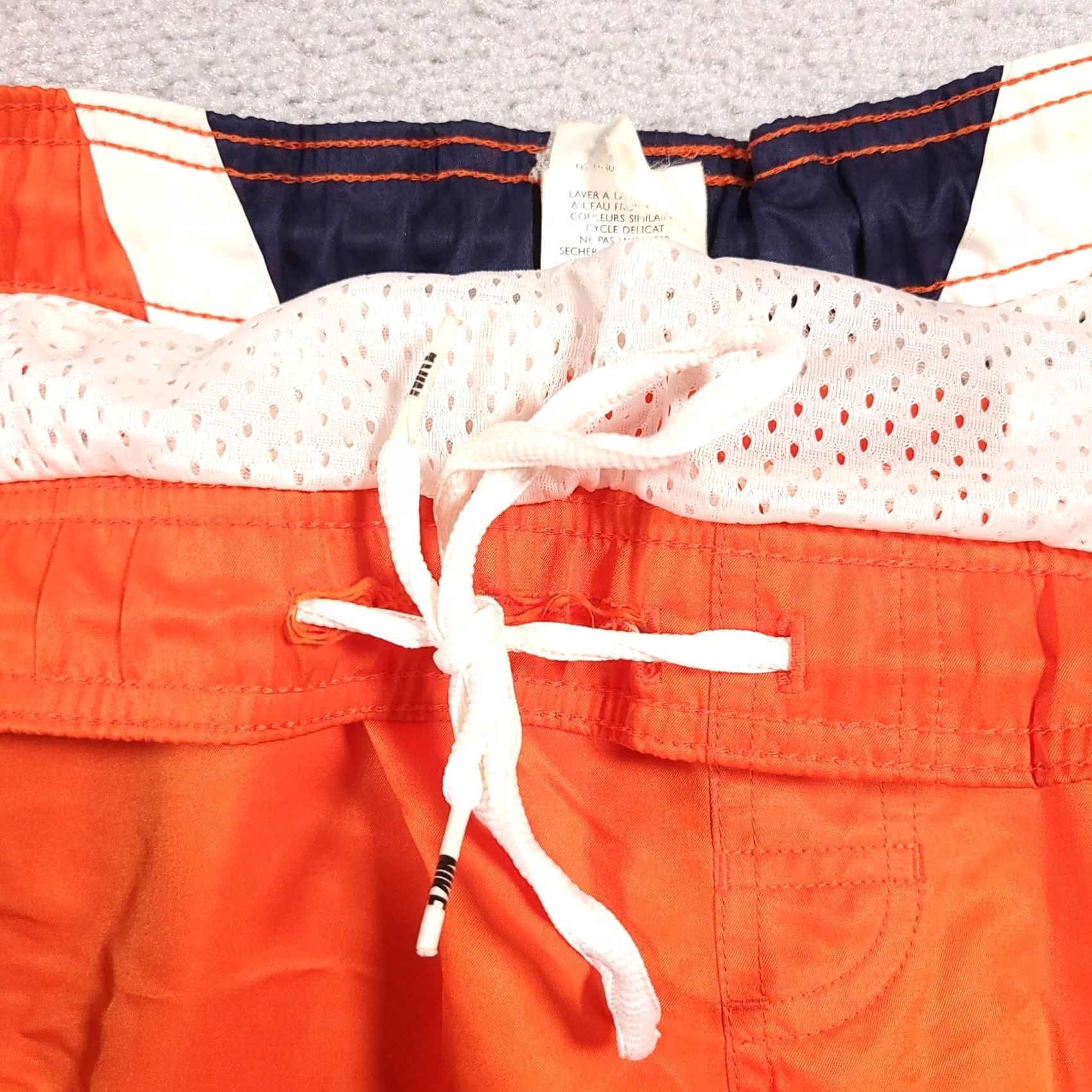Nike VINTAGE Nike Y2K Lined Swim Trunks Mens M Orange Blue Spellout Swoosh Gray Tag Bottom Size US 31 - 6 Thumbnail