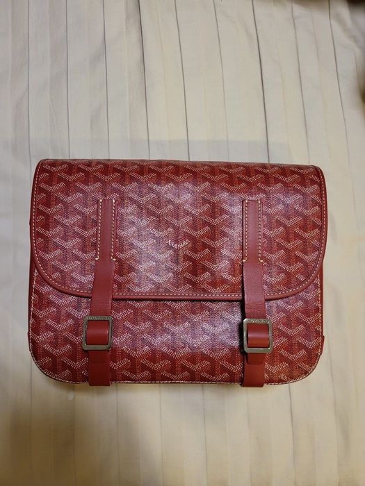 Goyard Goyard Goyardine Belvedere MM Messenger Bag Red Grailed